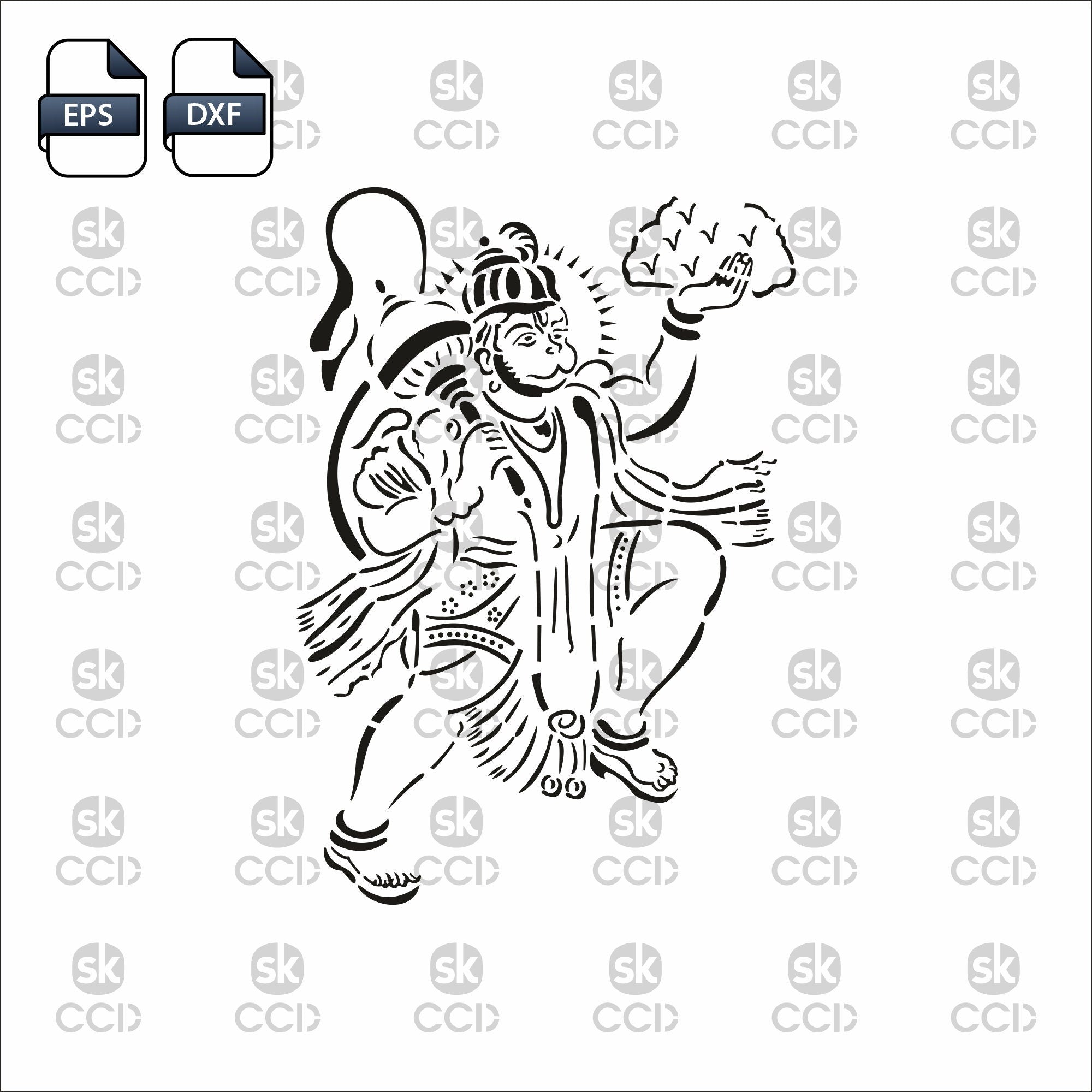 Indian God | Lord Hanuman | Hanuman | Laser Cutting Design | DXF Vector | Cnc Instant Download File | Cnc Digital Design