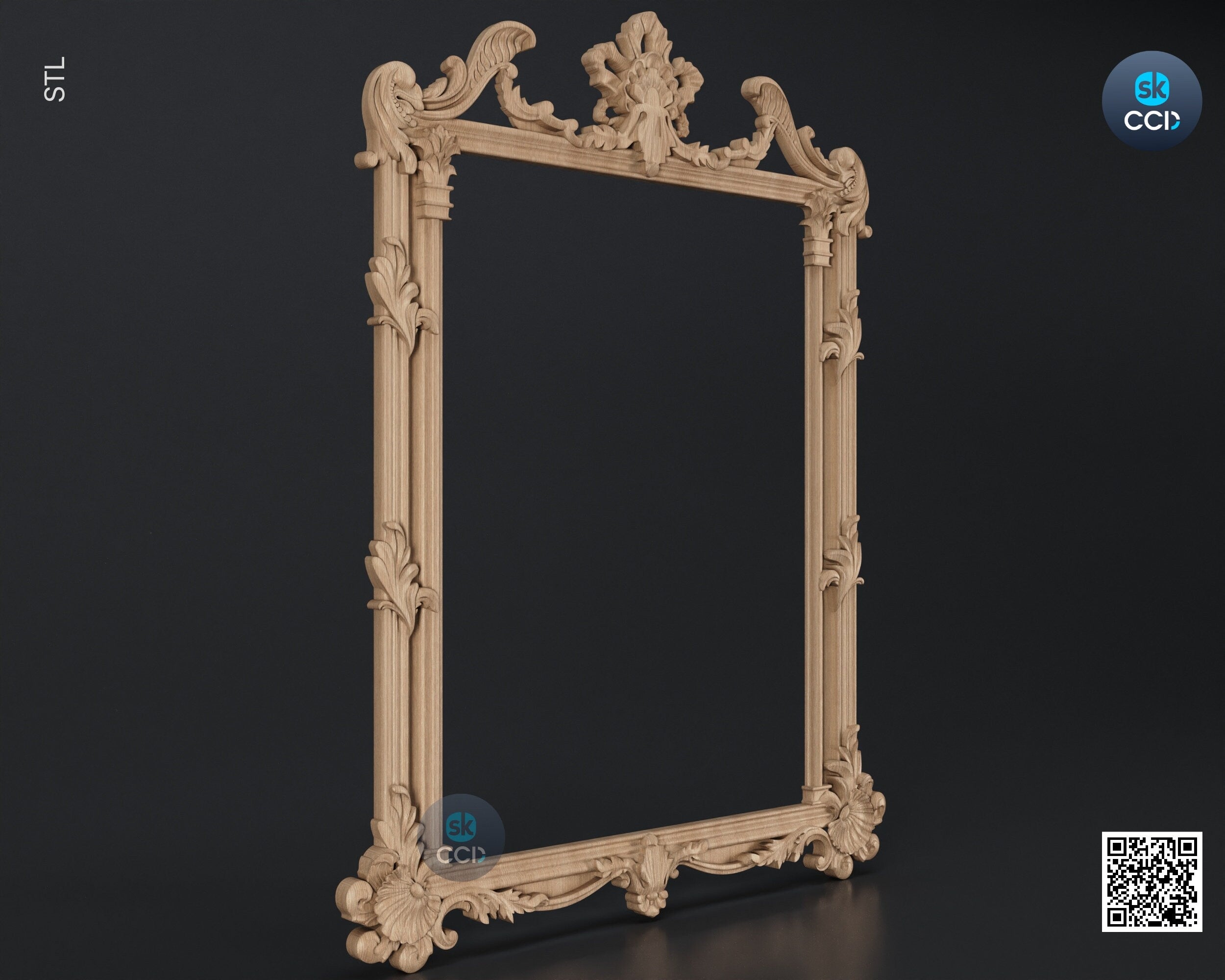 Carved Frame STL 3D Model, Carvign Frame, CNC Router Carving ArtCAM File, CNC files, Wood, Art, Wall Decor SKWF10263