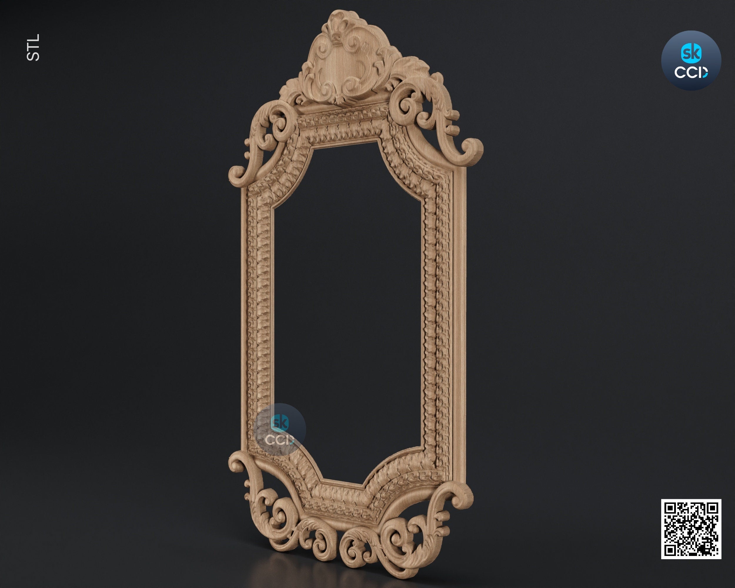 Carved Frame STL 3D Model, Carvign Frame, CNC Router Carving ArtCAM File, CNC files, Wood, Art, Wall Decor SKWF1076