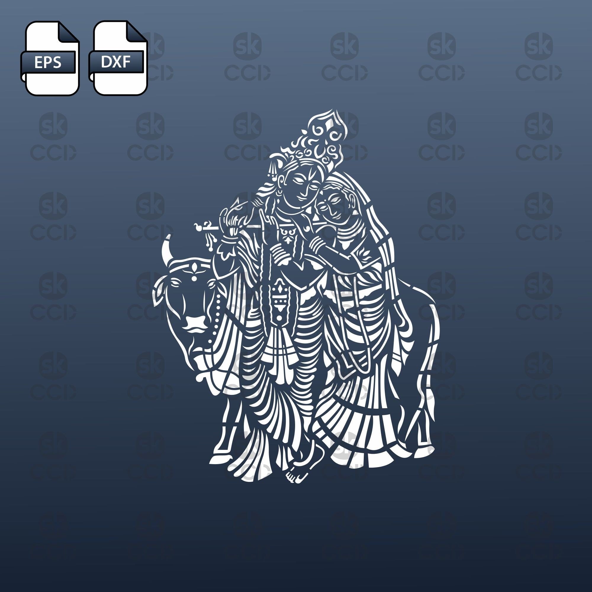 Radha Krishna | Indian God | Radha Krishna Wall Decor | Laser Cutting Design | DXF Vector | Cnc Instant Download File | Cnc Digital Design