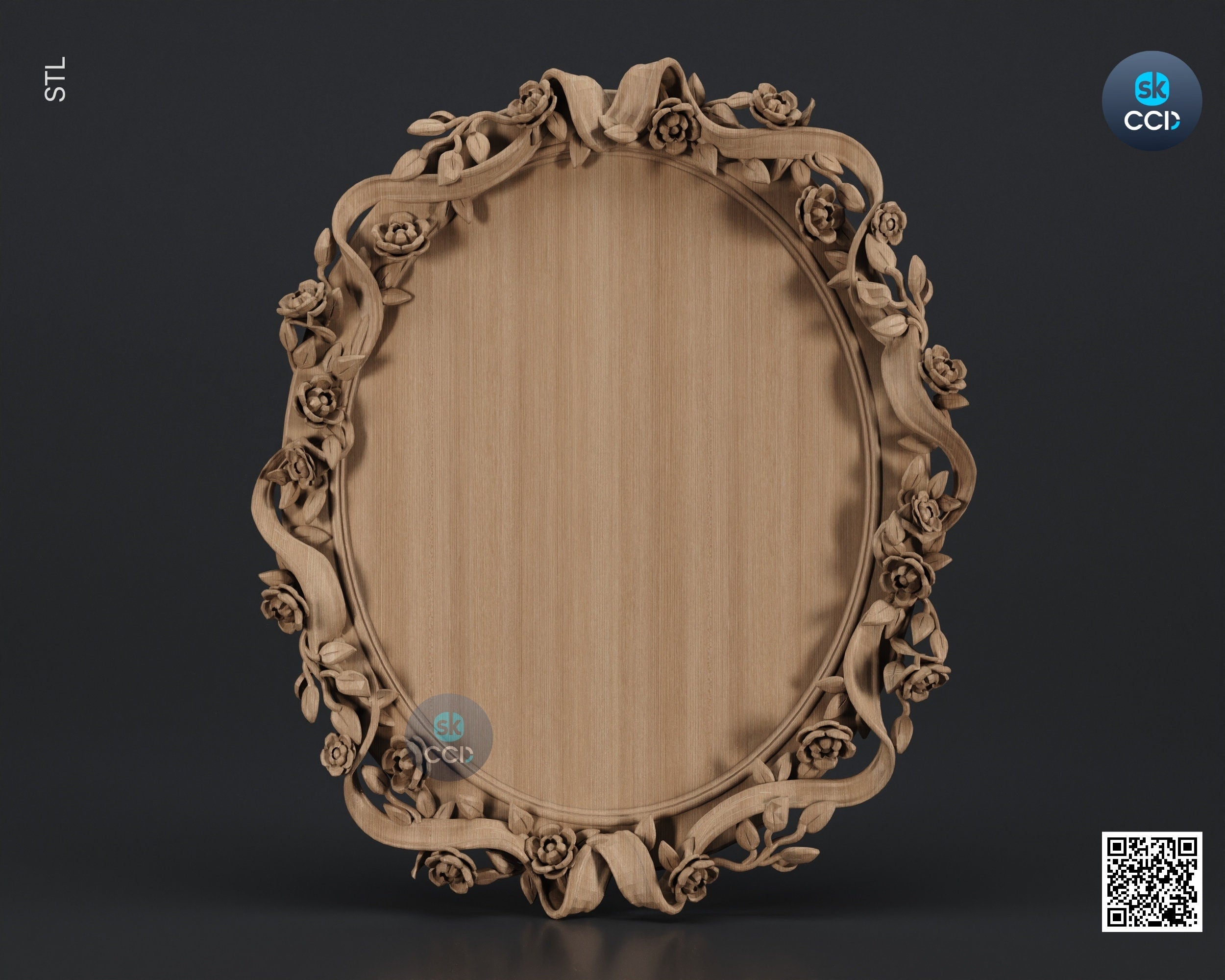 Carved Frame STL 3D Model, Carvign Frame, CNC Router Carving ArtCAM File, CNC files, Wood, Art, Wall Decor SKWF1064