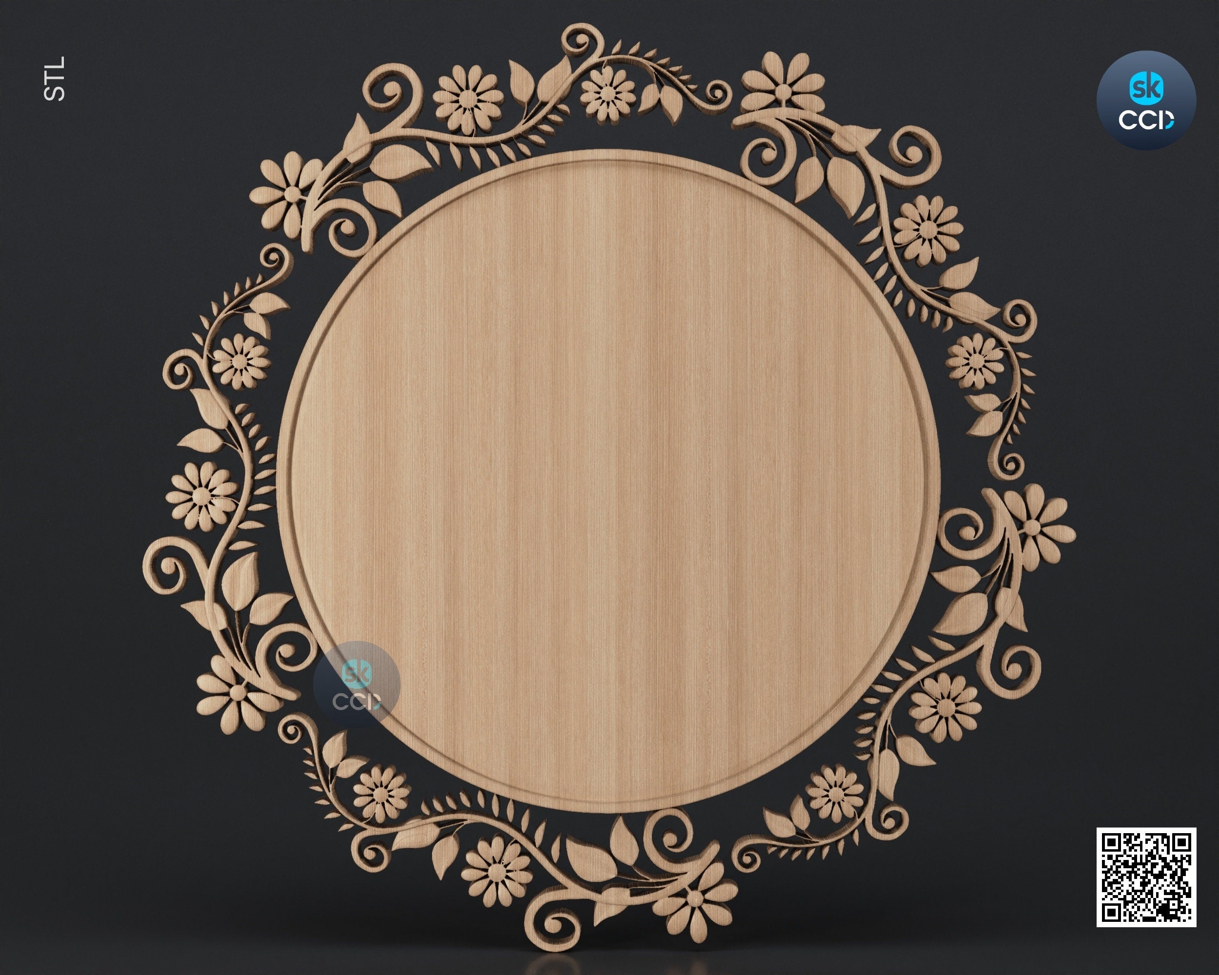 Carved Frame STL 3D Model, Carvign Frame, CNC Router Carving ArtCAM File, CNC files, Wood, Art, Wall Decor SKWF10201
