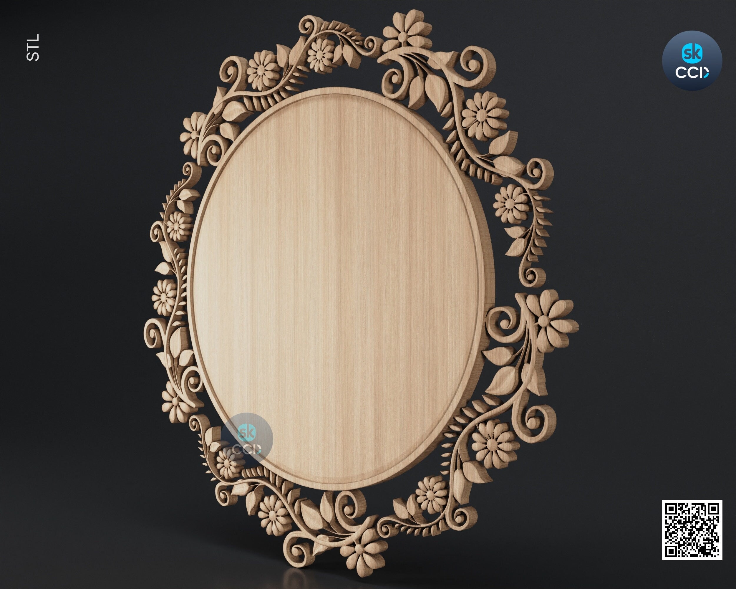 Carved Frame STL 3D Model, Carvign Frame, CNC Router Carving ArtCAM File, CNC files, Wood, Art, Wall Decor SKWF10201