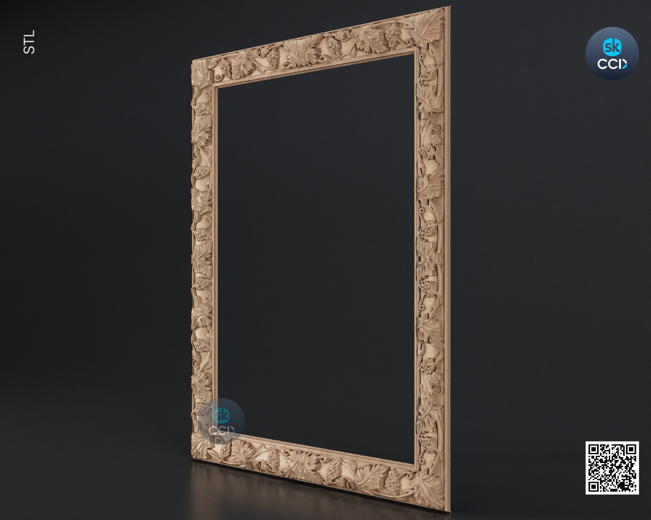 Carved Frame STL 3D Model, Carvign Frame, CNC Router Carving ArtCAM File, CNC files, Wood, Art, Wall Decor SKWF10225
