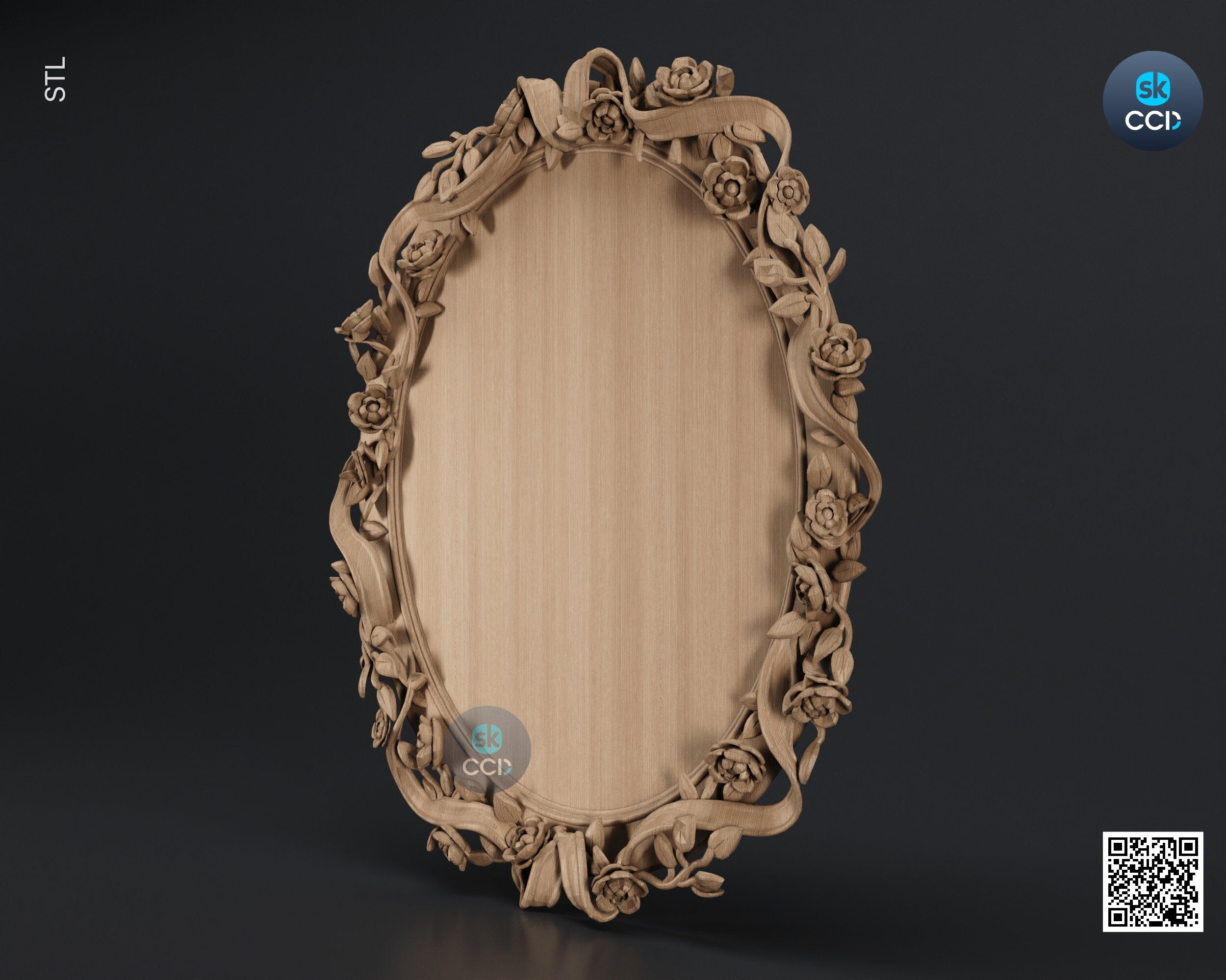 Carved Frame STL 3D Model, Carvign Frame, CNC Router Carving ArtCAM File, CNC files, Wood, Art, Wall Decor SKWF1064