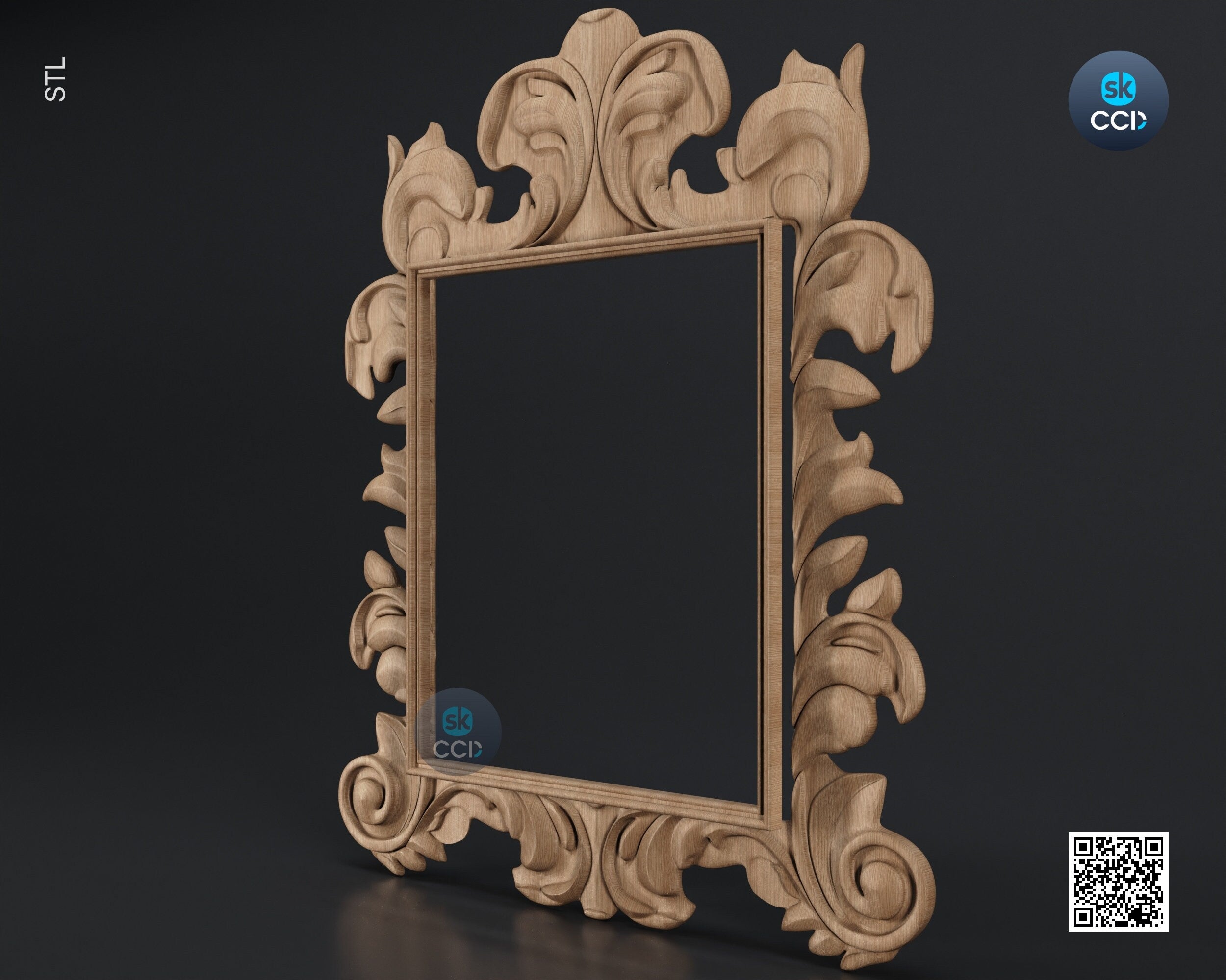 Carved Frame STL 3D Model, Carvign Frame, CNC Router Carving ArtCAM File, CNC files, Wood, Art, Wall Decor SKWF1039