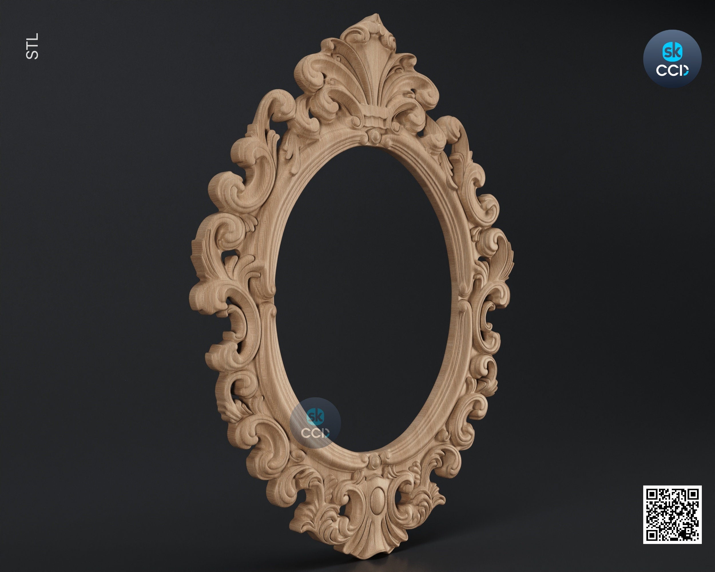 Carved Frame STL 3D Model, Carvign Frame, CNC Router Carving ArtCAM File, CNC files, Wood, Art, Wall Decor SKWF1071