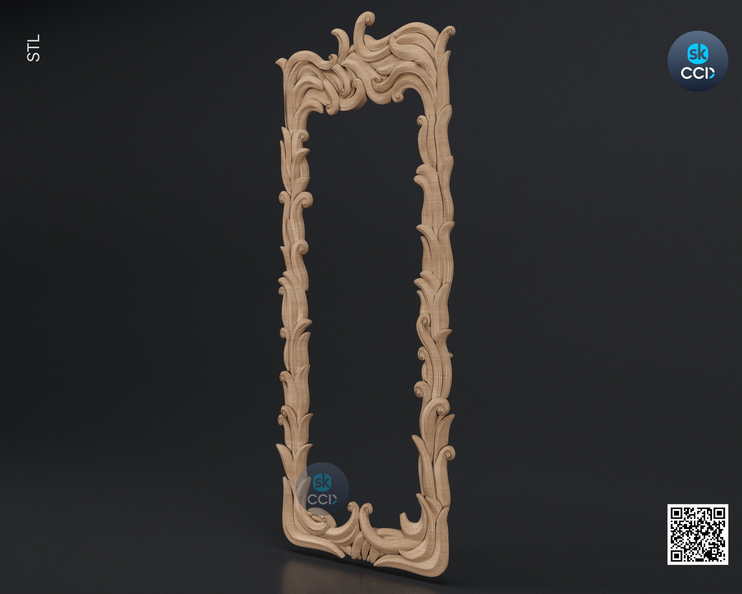 Carved Frame STL 3D Model, Carvign Frame, CNC Router Carving ArtCAM File, CNC files, Wood, Art, Wall Decor SKWF1060