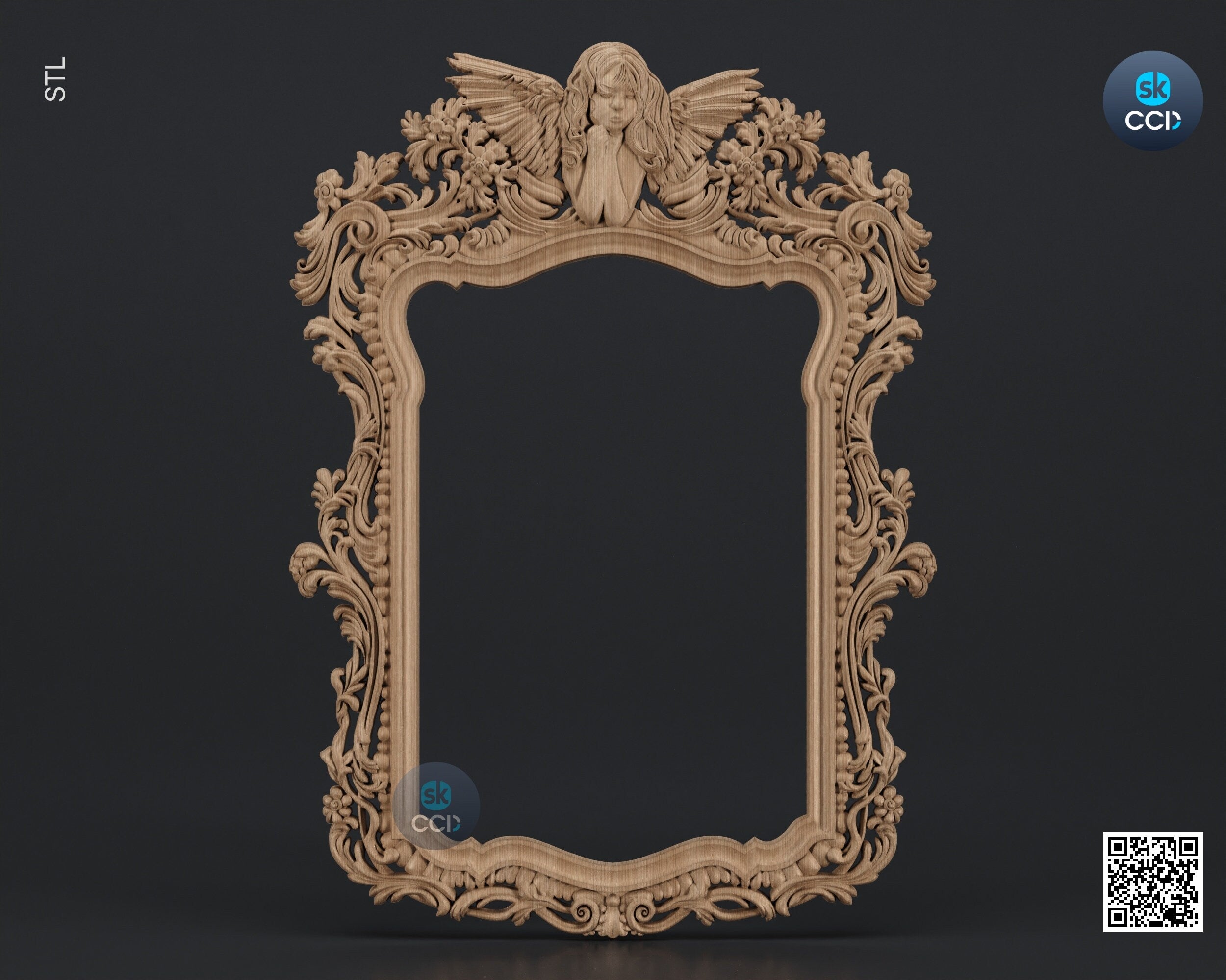 Carved Frame STL 3D Model, Carvign Frame, CNC Router Carving ArtCAM File, CNC files, Wood, Art, Wall Decor SKWF1065