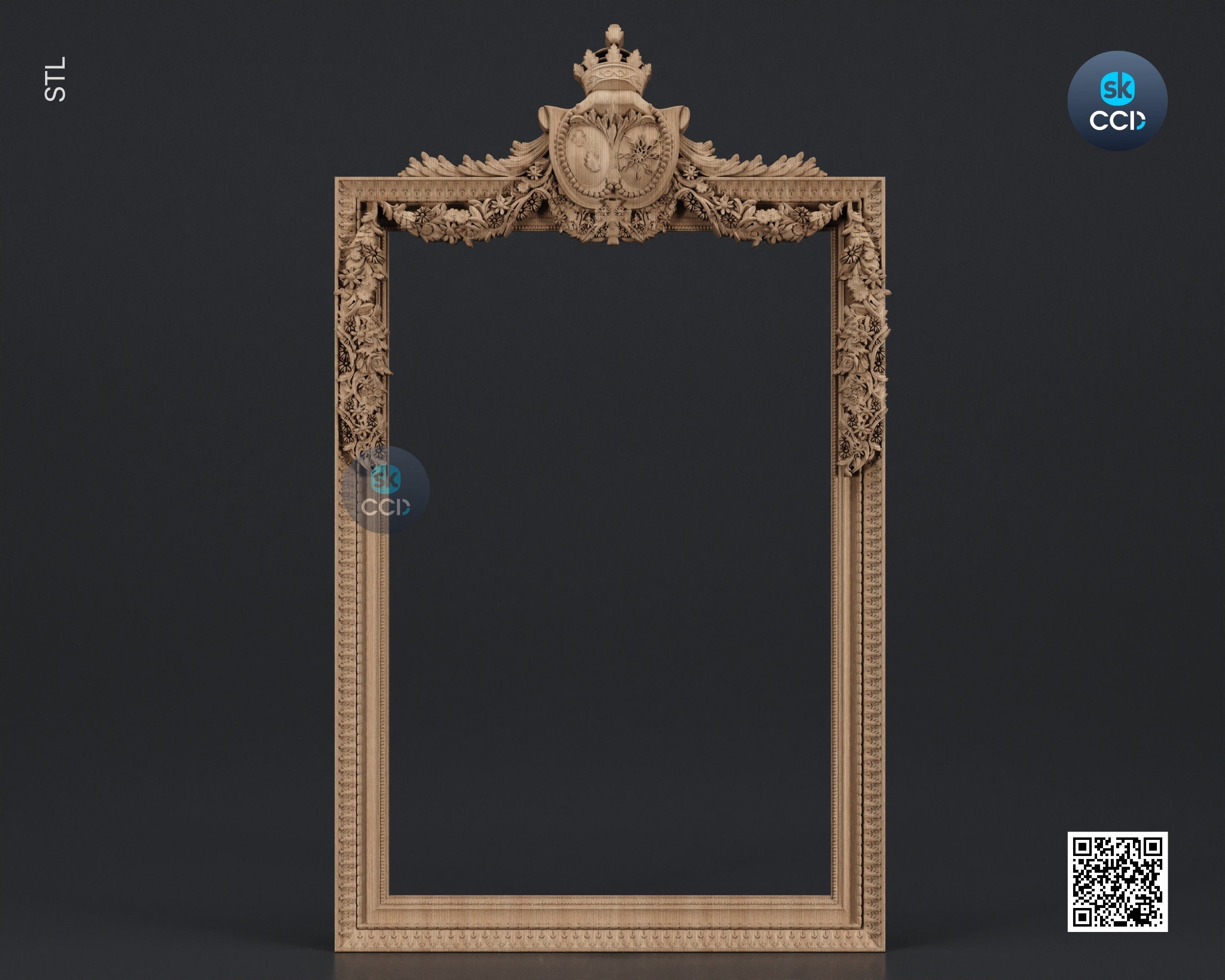 Carved Frame STL 3D Model, Carvign Frame, CNC Router Carving ArtCAM File, CNC files, Wood, Art, Wall Decor SKWF1030