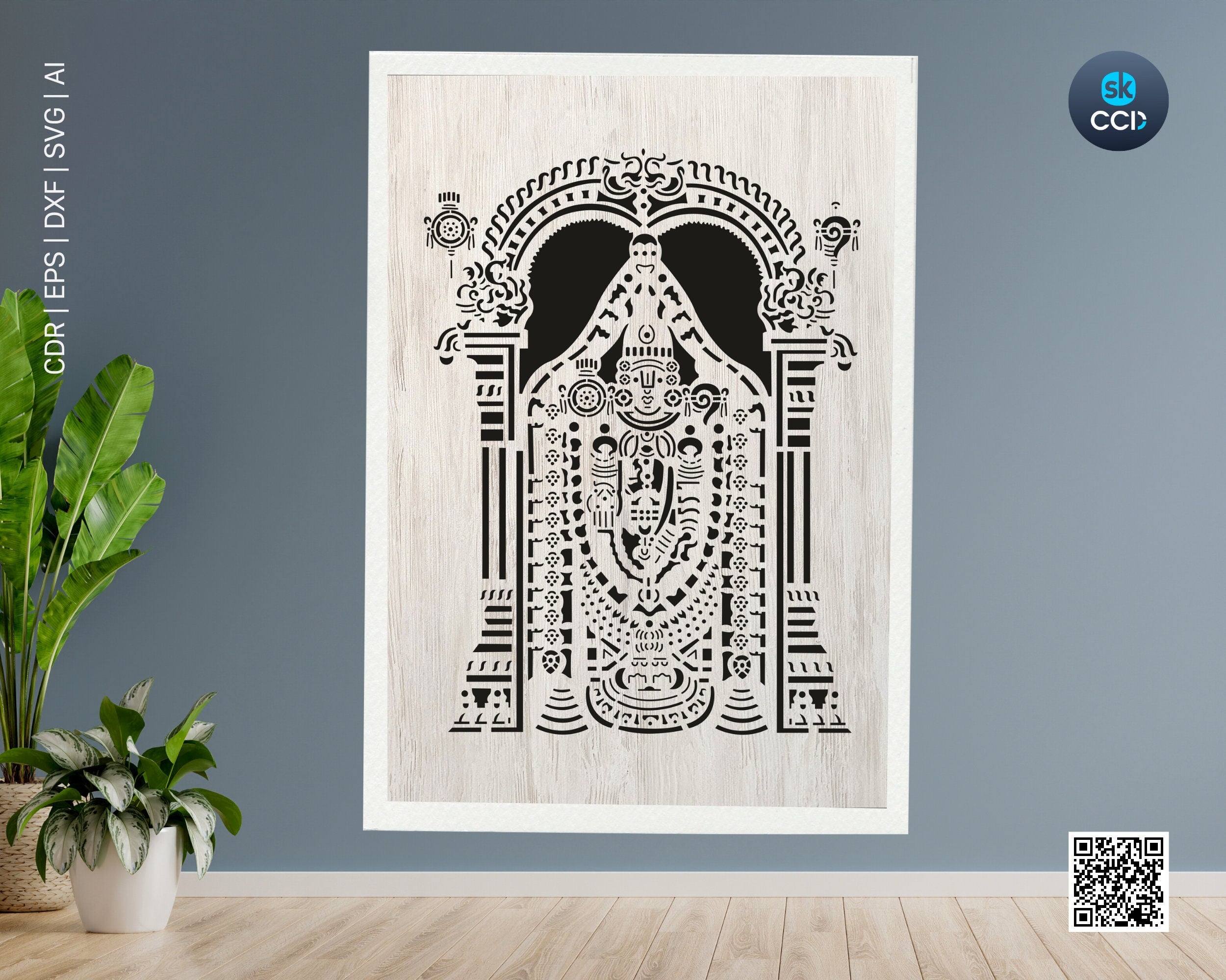 Tirupati Balaji | Indian God | Laser Cutting Design | DXF Vector | Cnc Router Instant Download File | Cnc Digital Design