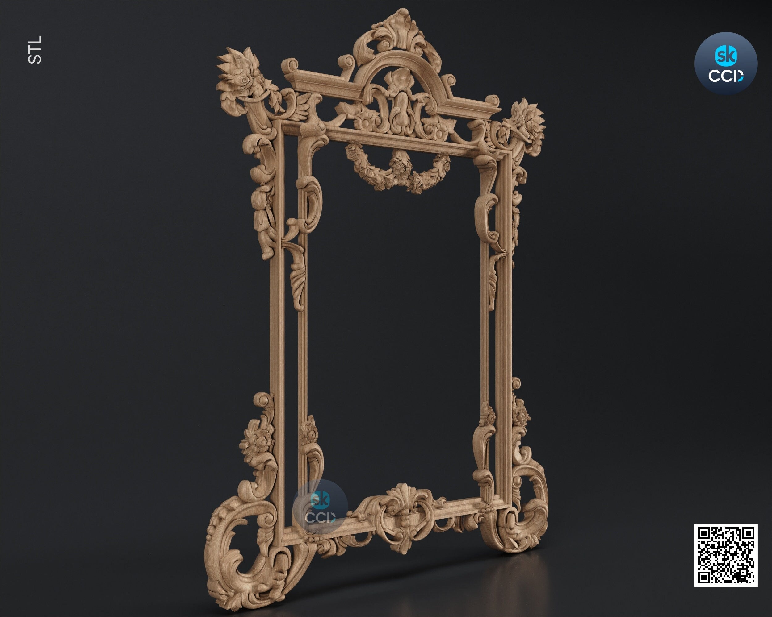 Carved Frame STL 3D Model, Carvign Frame, CNC Router Carving ArtCAM File, CNC files, Wood, Art, Wall Decor SKWF1070
