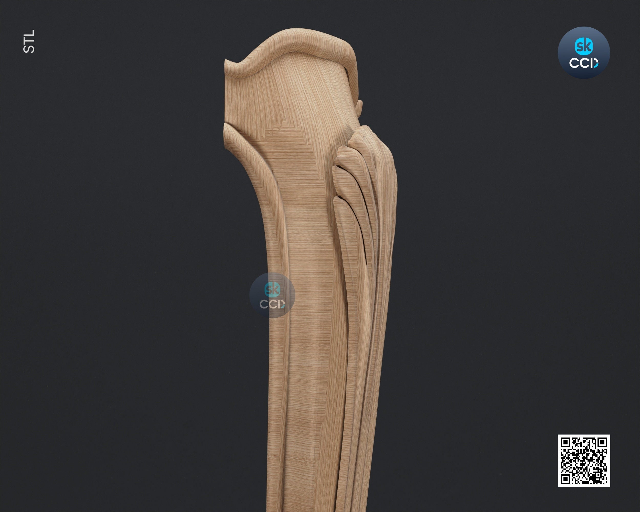 Furniture Leg 3D Model For Cnc Router, Wood Carving Digital File, Column Design, Model No. SKWL1037