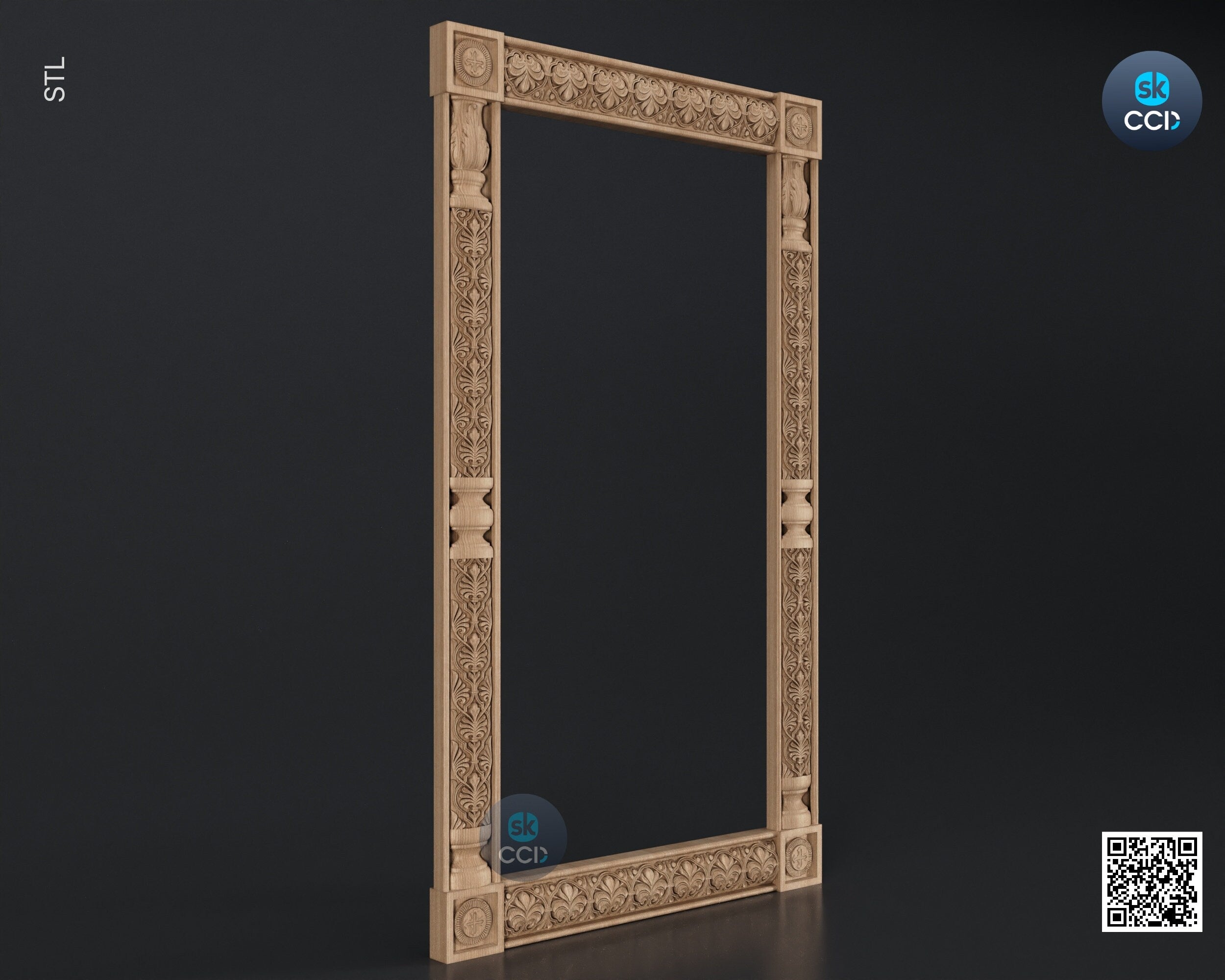 Carved Frame STL 3D Model, Carvign Frame, CNC Router Carving ArtCAM File, CNC files, Wood, Art, Wall Decor SKWF10261