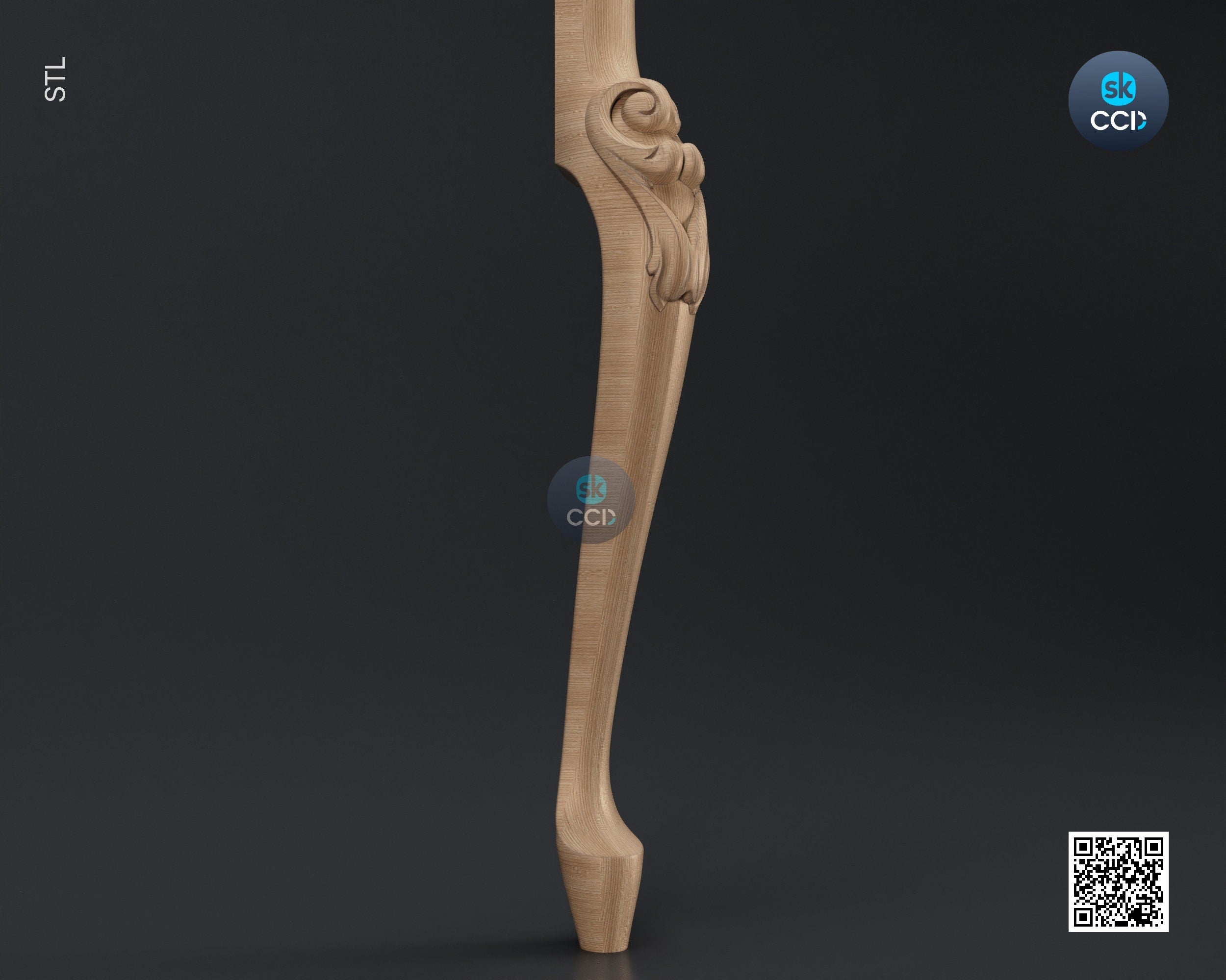 Furniture Leg 3D Model For Cnc Router, Wood Carving Digital File, Column Design, Model No. SKWL1028