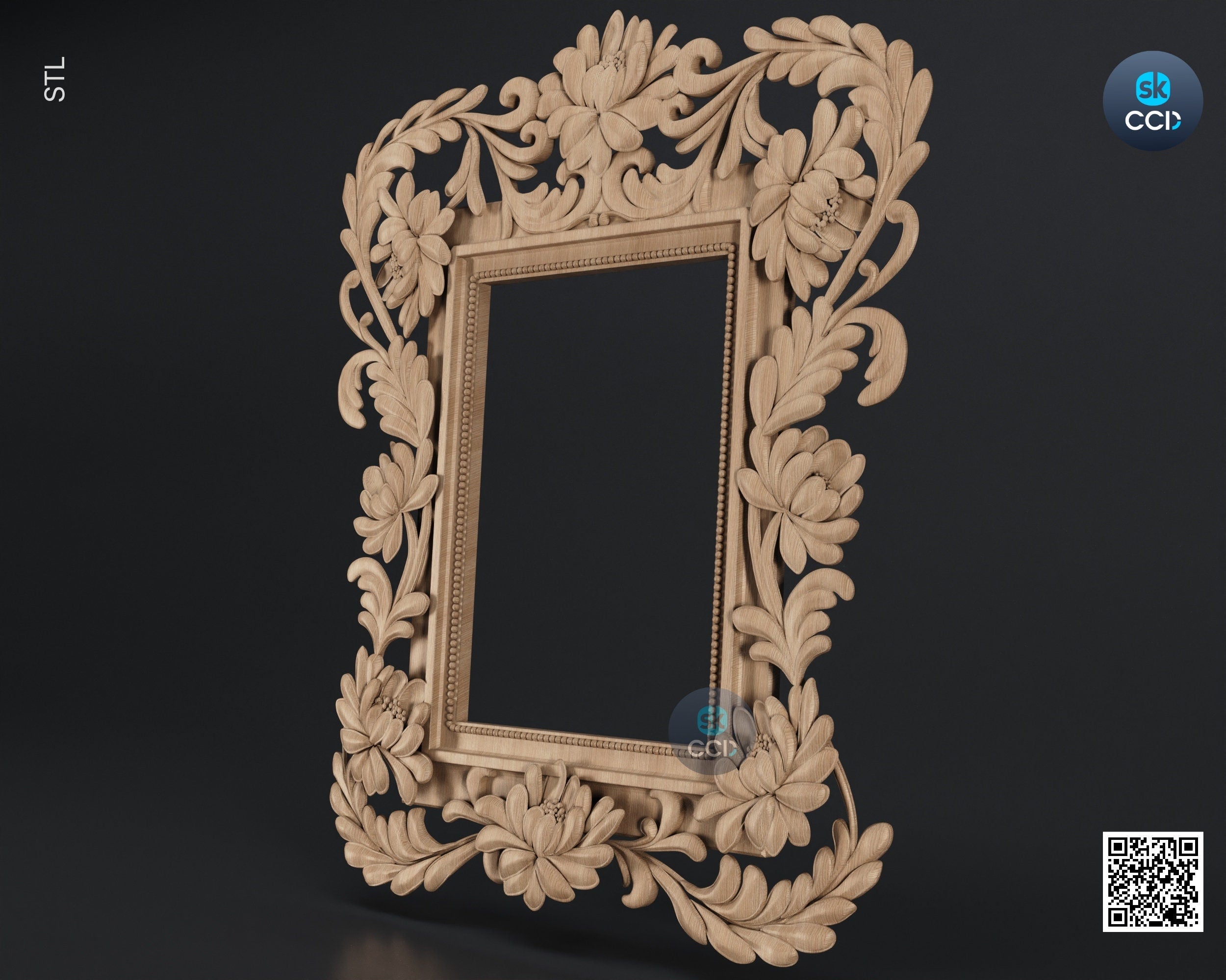 Carved Frame STL 3D Model, Carvign Frame, CNC Router Carving ArtCAM File, CNC files, Wood, Art, Wall Decor SKWF10152
