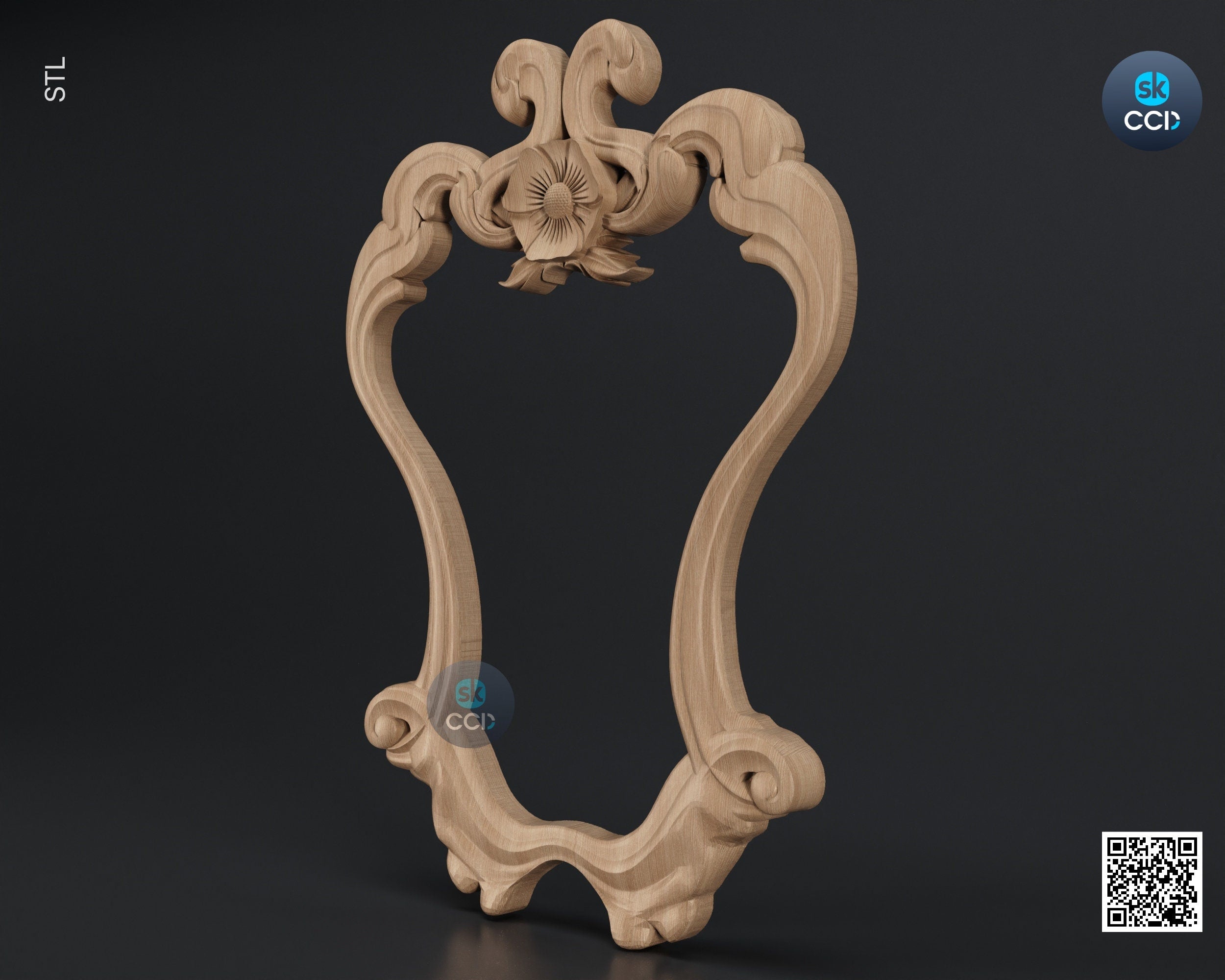 Carved Frame STL 3D Model, Carvign Frame, CNC Router Carving ArtCAM File, CNC files, Wood, Art, Wall Decor SKWF1078