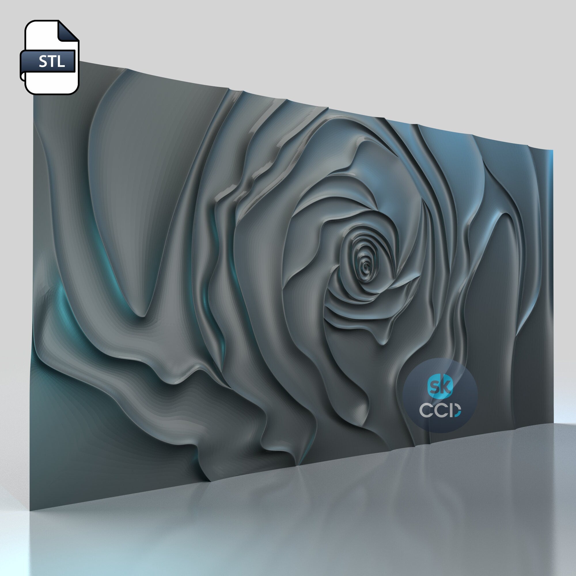 Rose | Wood Carving Art | Digital Files | Instant Download for CNC | STL Model | 3D Printed Wall Art | 3D Printer File