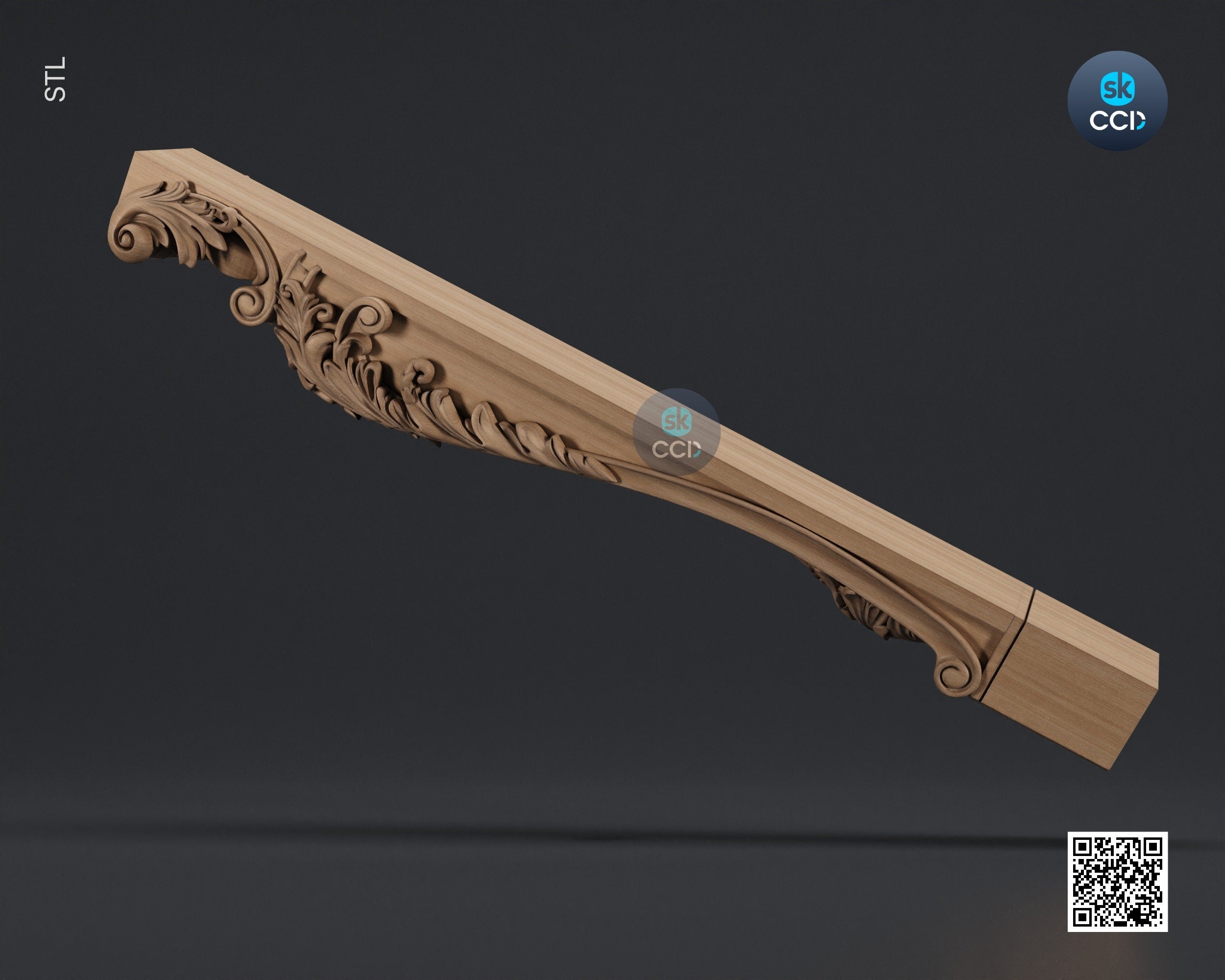 Furniture Leg 3D Model For Cnc Router, Wood Carving Digital File, Column Design, Model No. SKWL1022