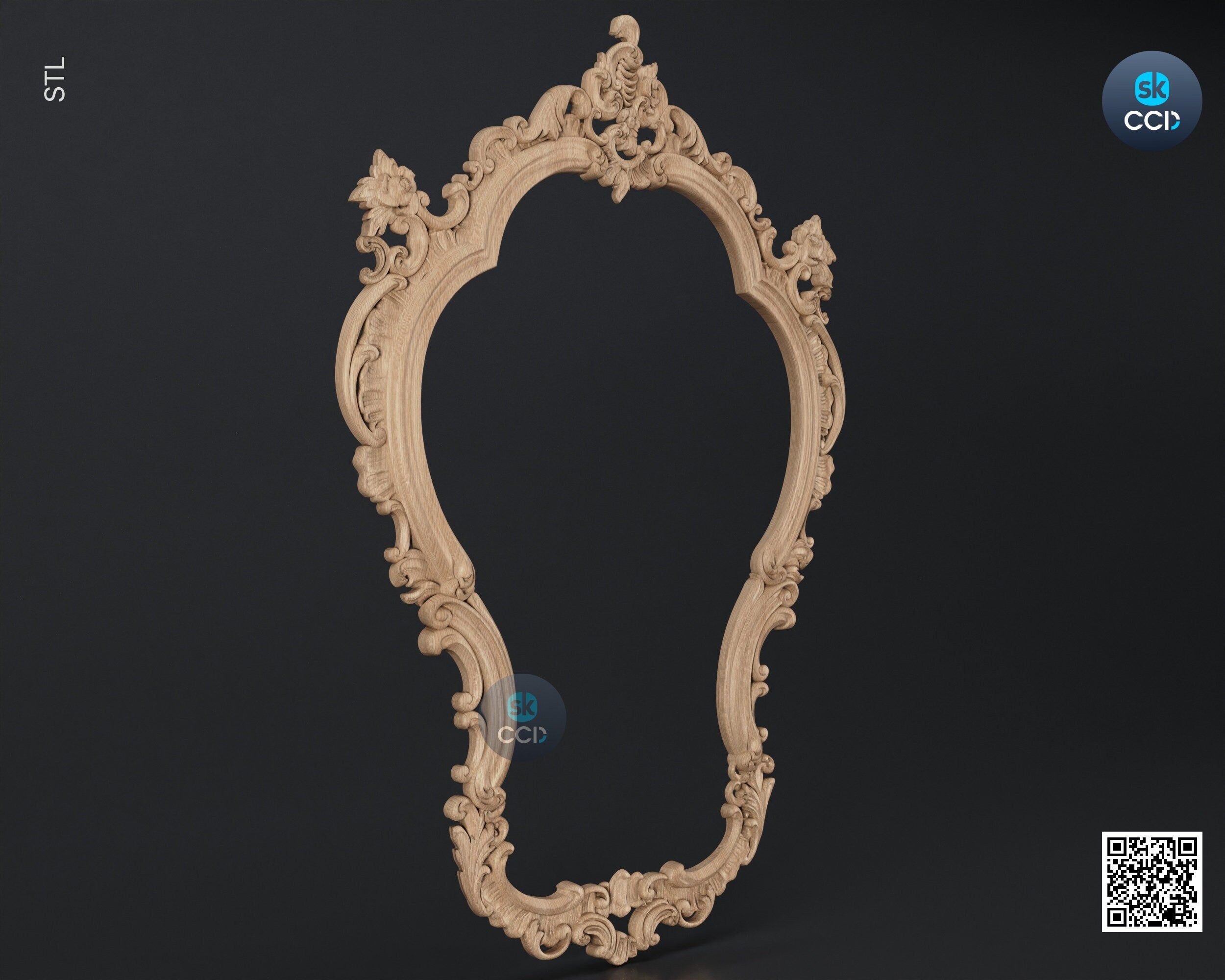 Carved Frame STL 3D Model, Carvign Frame, CNC Router Carving ArtCAM File, CNC files, Wood, Art, Wall Decor SKWF10211