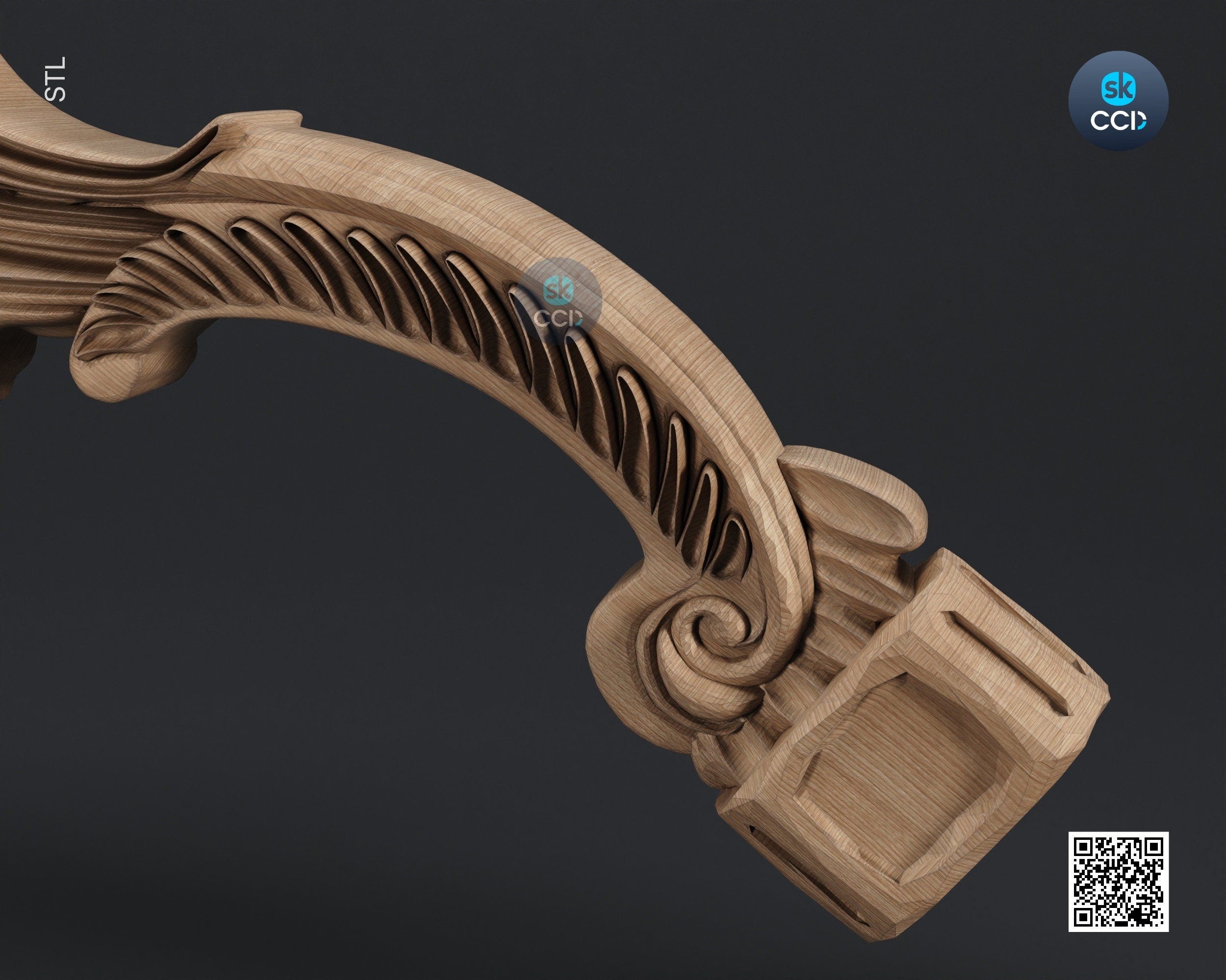 Furniture Leg 3D Model For Cnc Router, Wood Carving Digital File, Column Design, Model No. SKWL1003