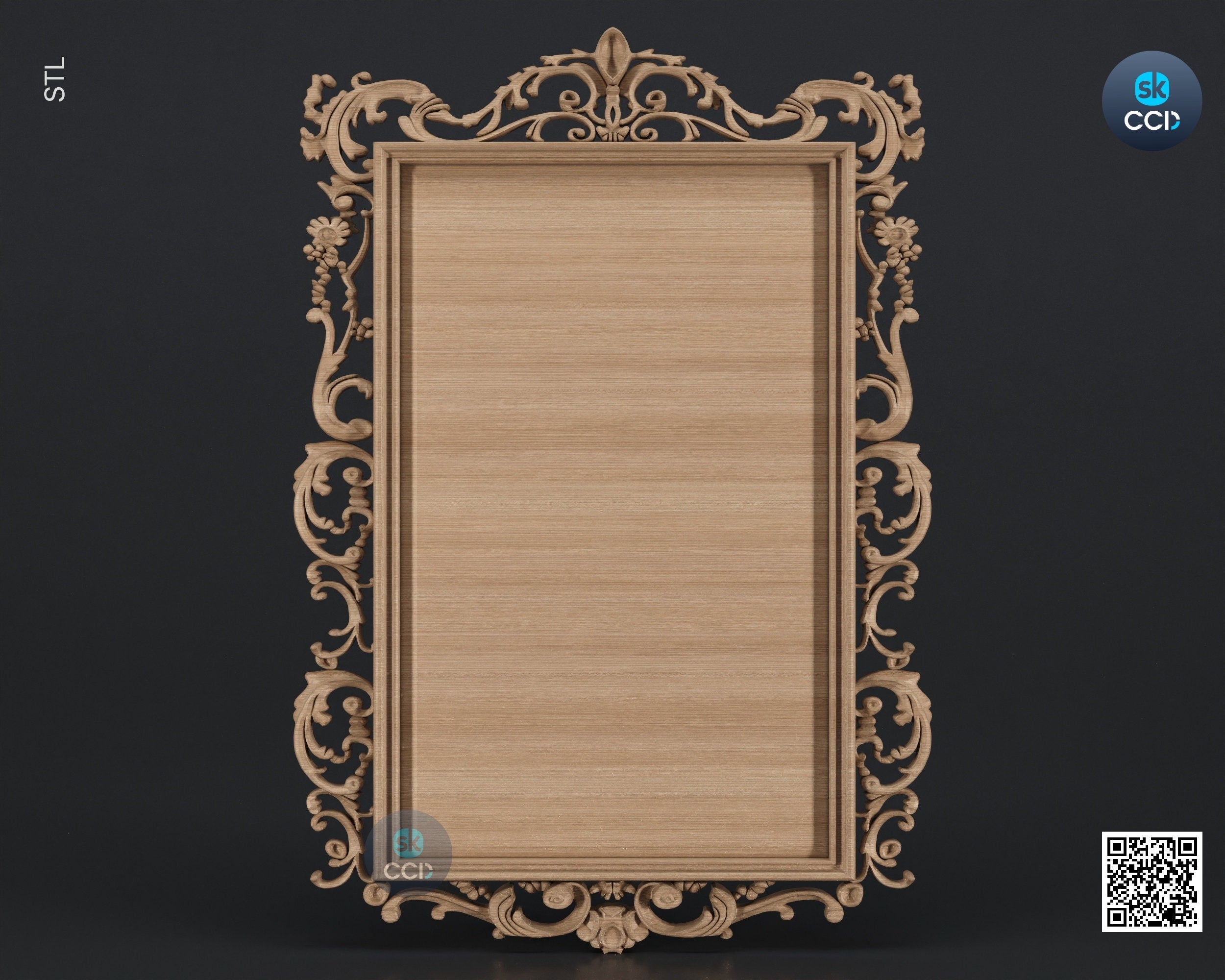 Carved Frame STL 3D Model, Carvign Frame, CNC Router Carving ArtCAM File, CNC files, Wood, Art, Wall Decor SKWF10172