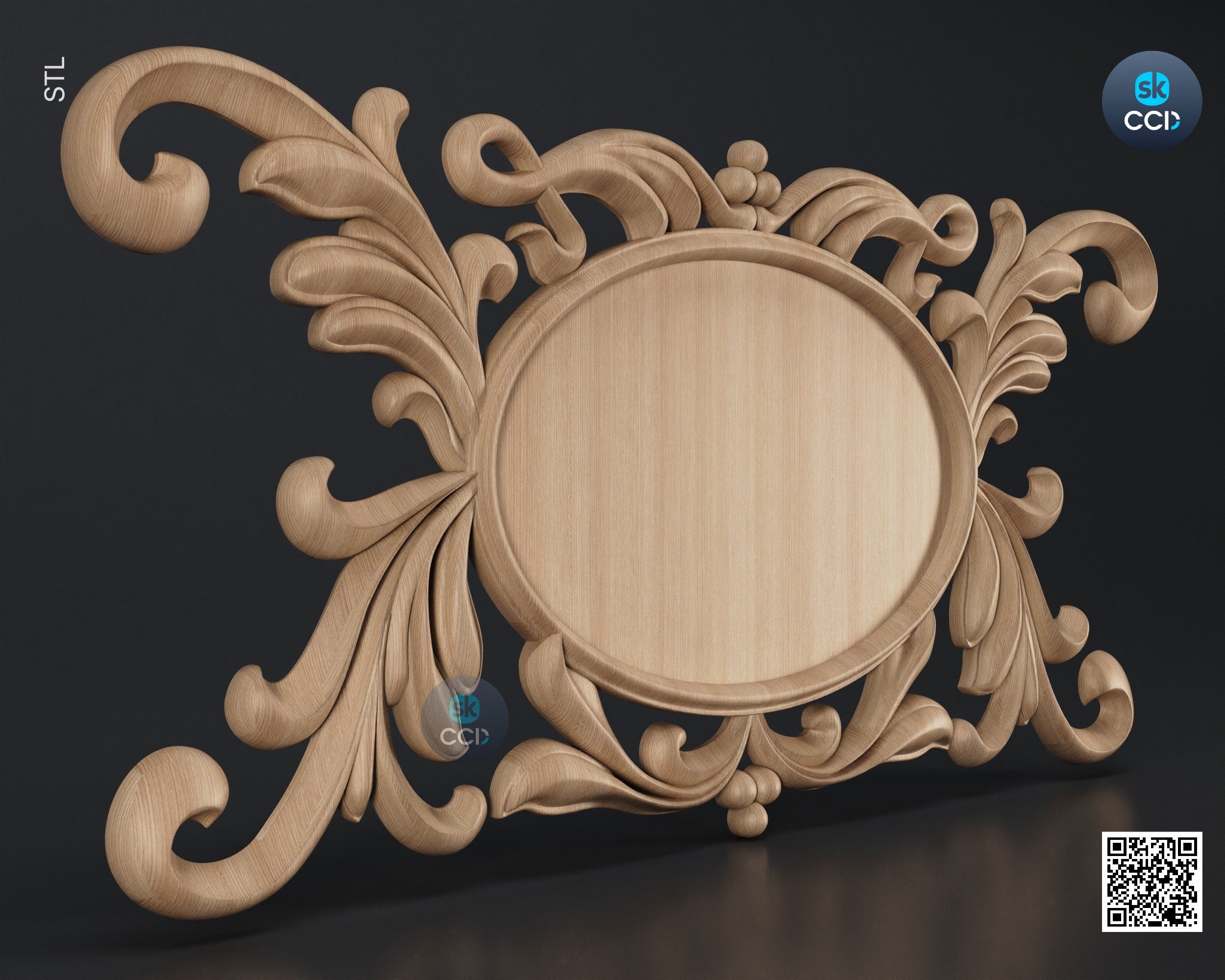 Carved Frame STL 3D Model, Carvign Frame, CNC Router Carving ArtCAM File, CNC files, Wood, Art, Wall Decor SKWF10150