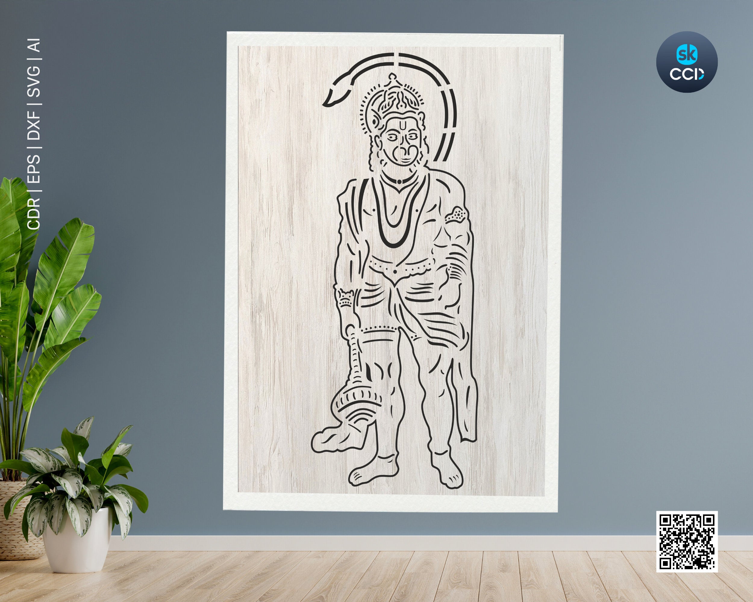 Indian God | Lord Hanuman | Hanuman | Laser Cutting Design | DXF Vector | Cnc Instant Download File | Cnc Digital Design