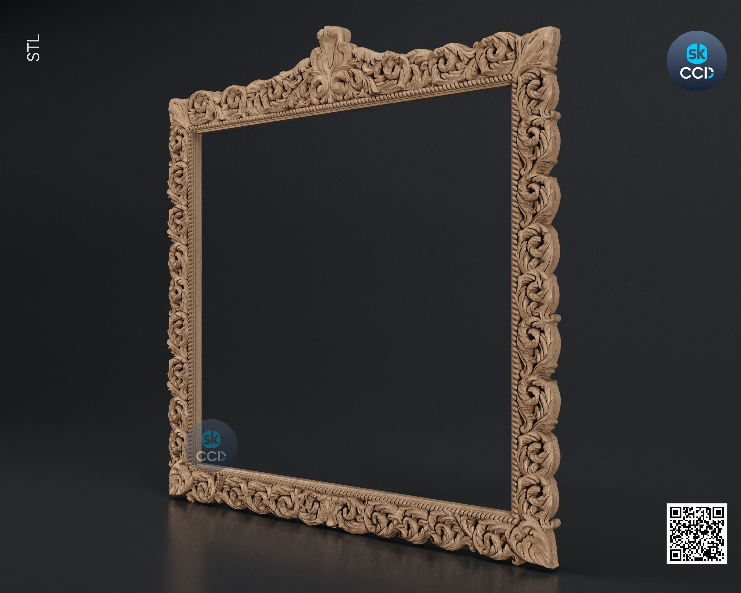 Carved Frame STL 3D Model, Carvign Frame, CNC Router Carving ArtCAM File, CNC files, Wood, Art, Wall Decor SKWF1043