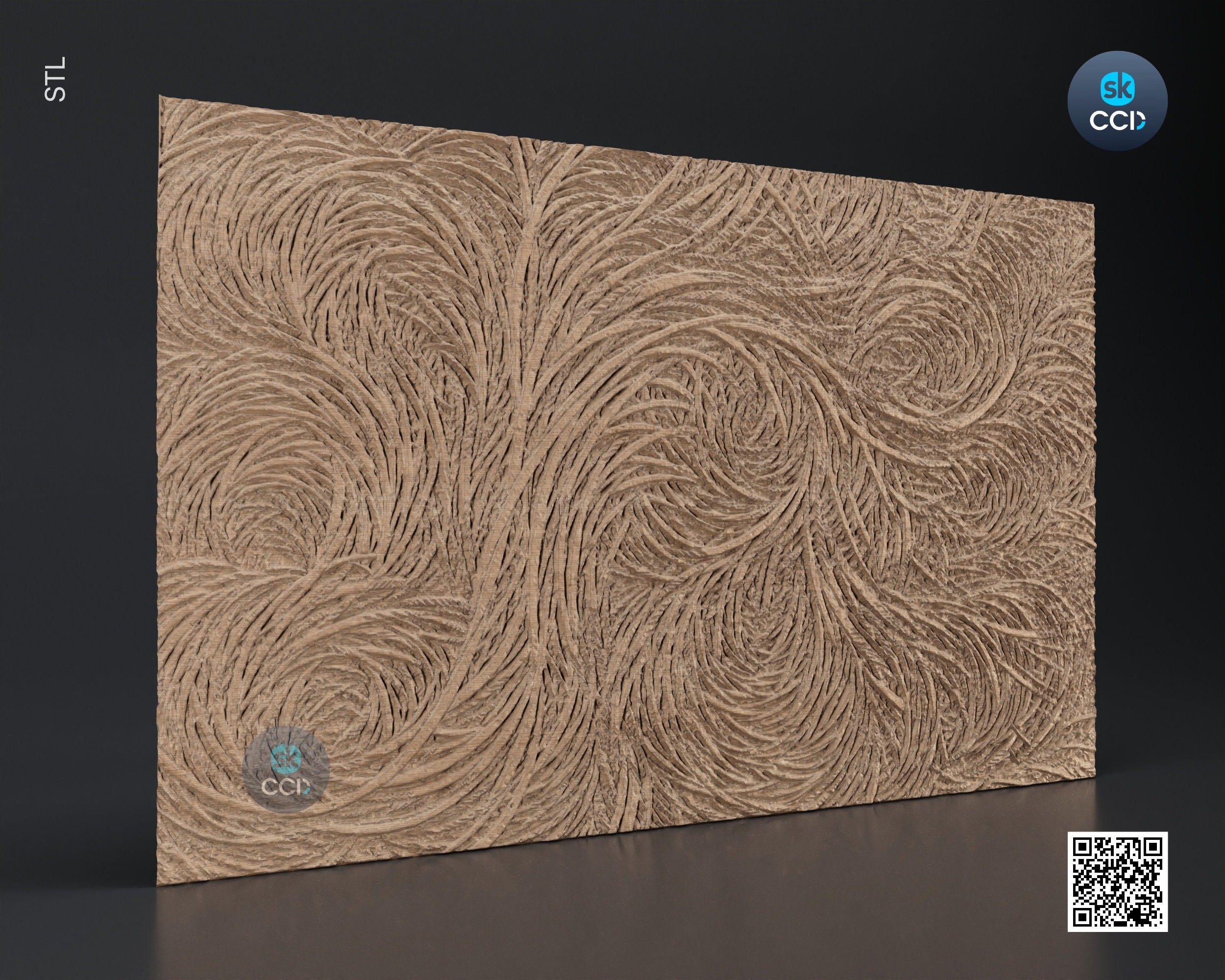 Wood Wall Art, Thorns STL Model, CNC Router Carving ArtCAM File, Wall Sculpture, Wood Carving, 3D Model