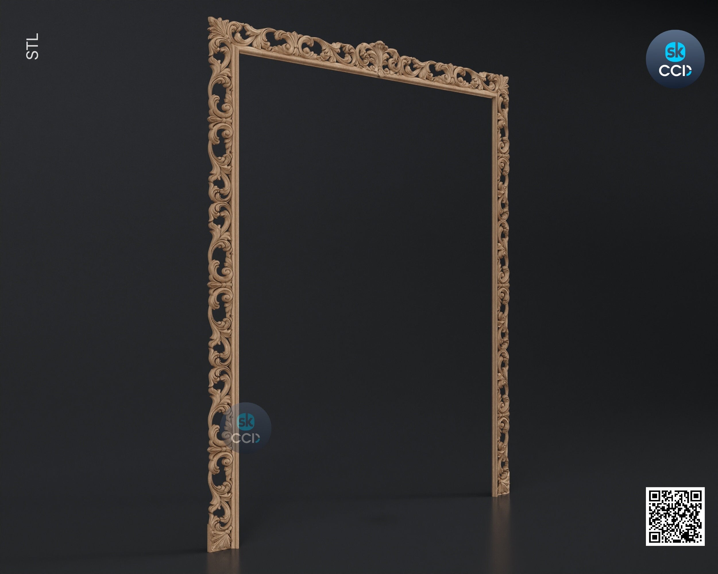 Carved Frame STL 3D Model, Carvign Frame, CNC Router Carving ArtCAM File, CNC files, Wood, Art, Wall Decor SKWF1084