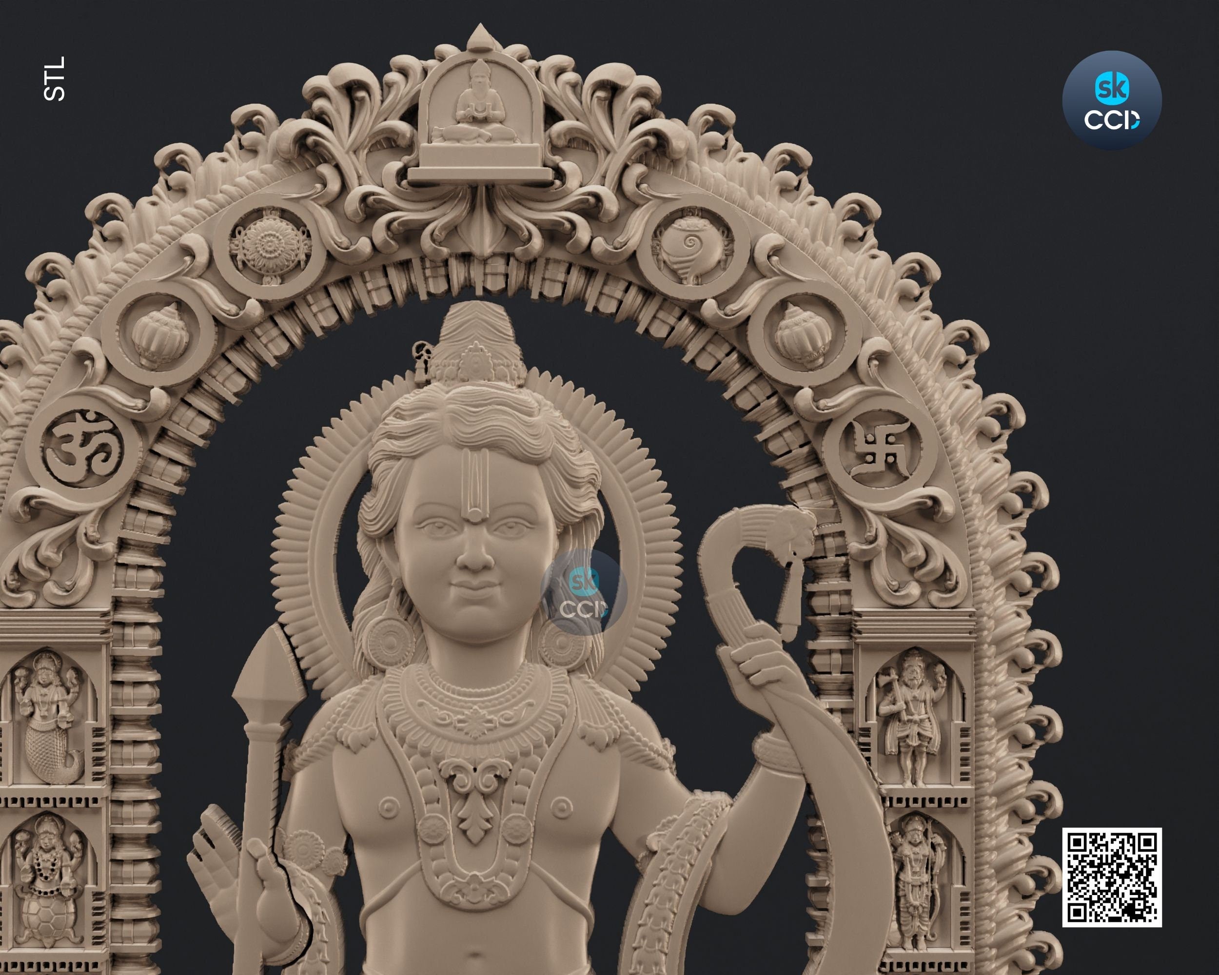 Lord Ram, Ramlala ki Murti, Ayodhya Ram Mandir 3D Model STL File Download for CNC and 3D Printing Instant Download File