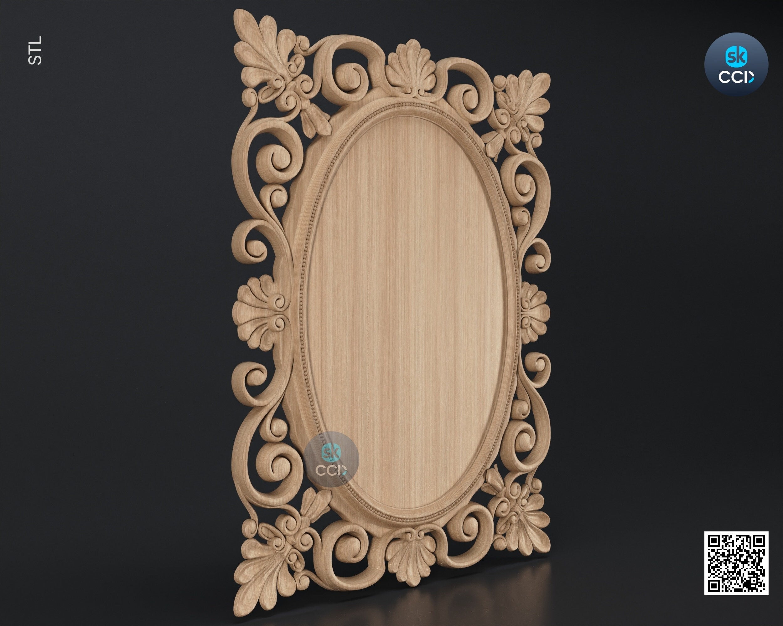 Carved Frame STL 3D Model, Carvign Frame, CNC Router Carving ArtCAM File, CNC files, Wood, Art, Wall Decor SKWF10227