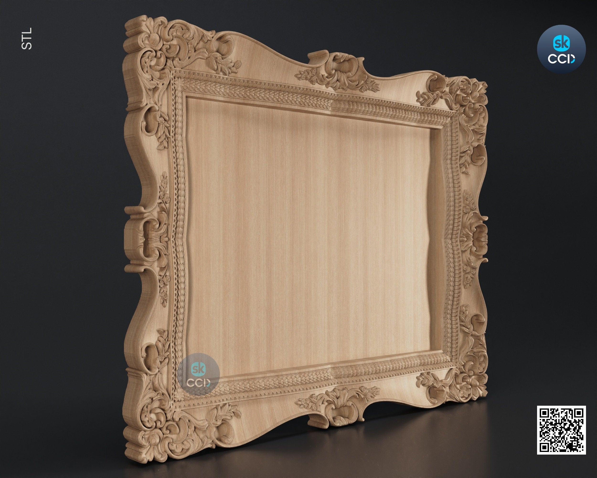 Carved Frame STL 3D Model, Carvign Frame, CNC Router Carving ArtCAM File, CNC files, Wood, Art, Wall Decor SKWF10180