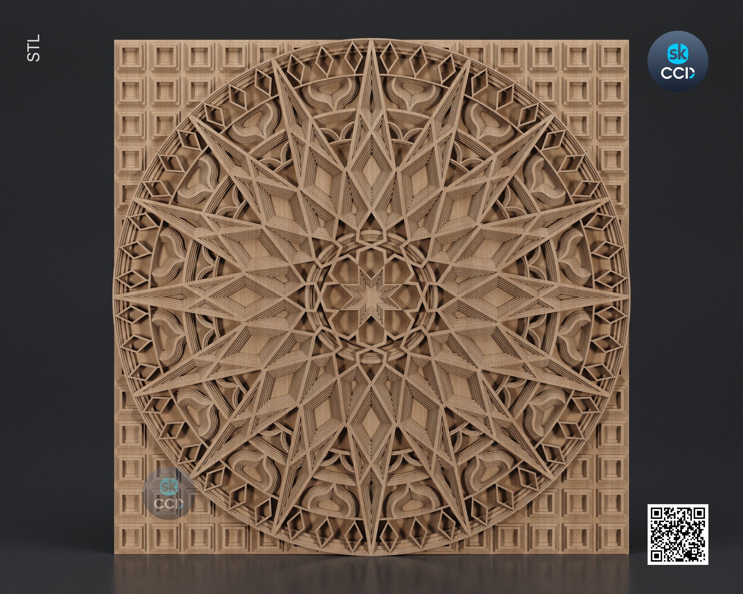 Wood Wall Art, Sol STL Model, CNC Router Carving ArtCAM File, Wall Sculpture, Wood Carving, 3D Model