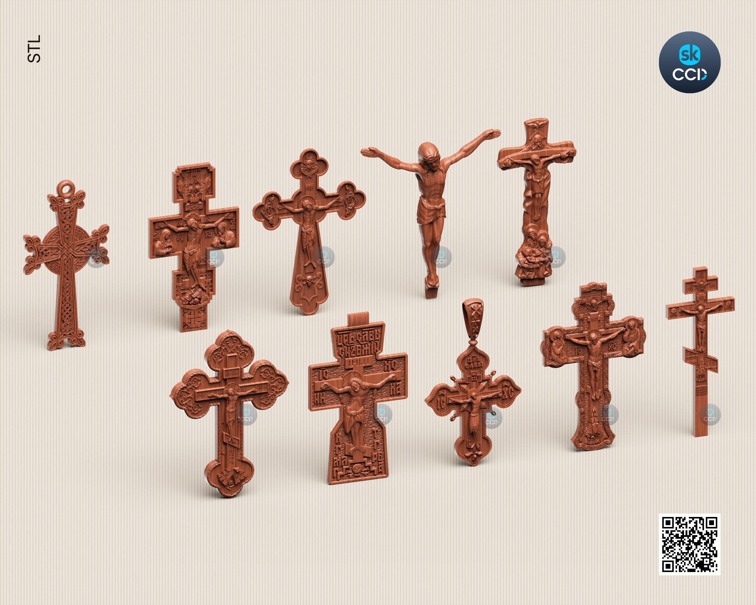 Cross Stl, 3D STL File for Cnc and 3D Printer, Jesus Cross Set - 2, CNC Download