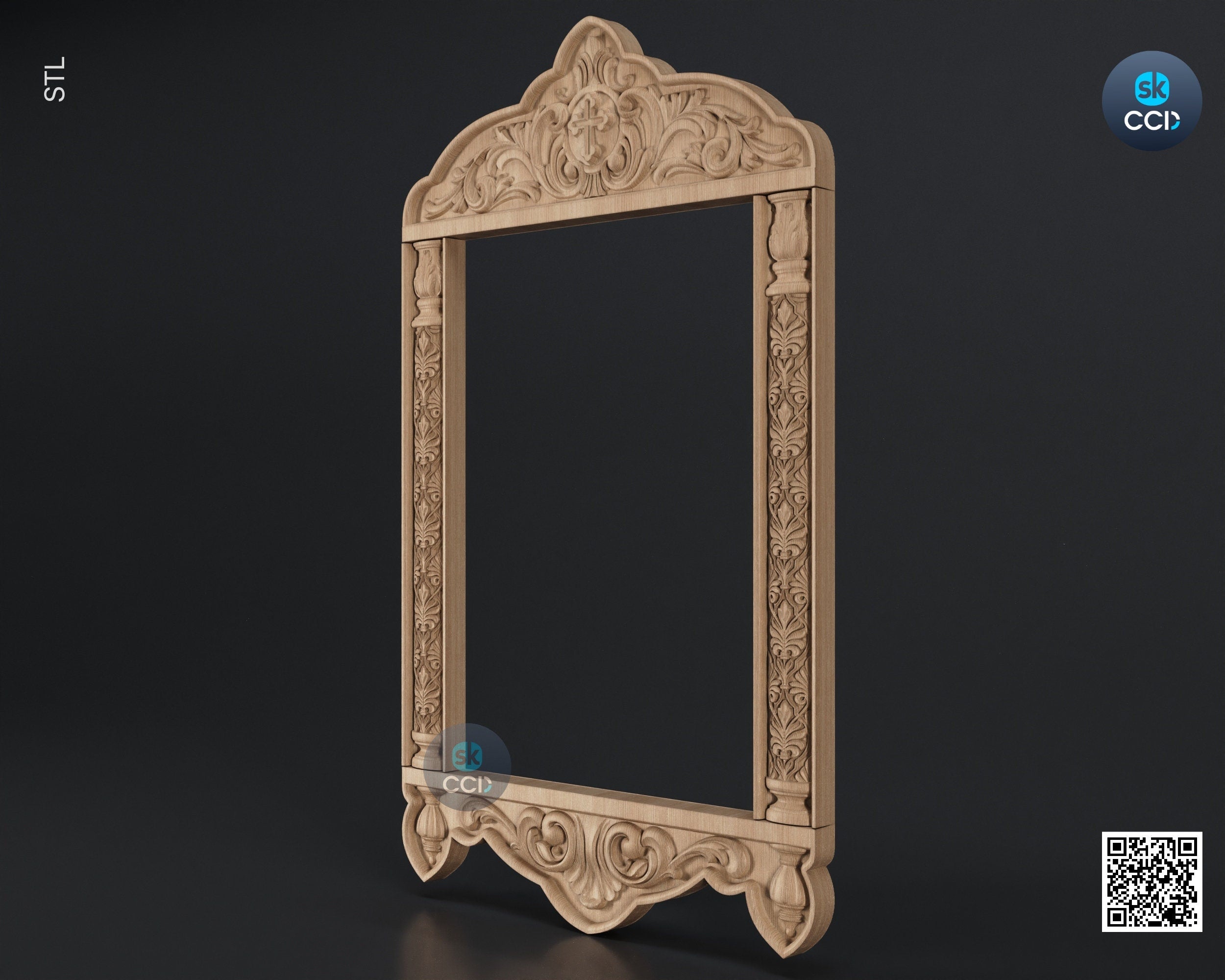 Carved Frame STL 3D Model, Carvign Frame, CNC Router Carving ArtCAM File, CNC files, Wood, Art, Wall Decor SKWF10265