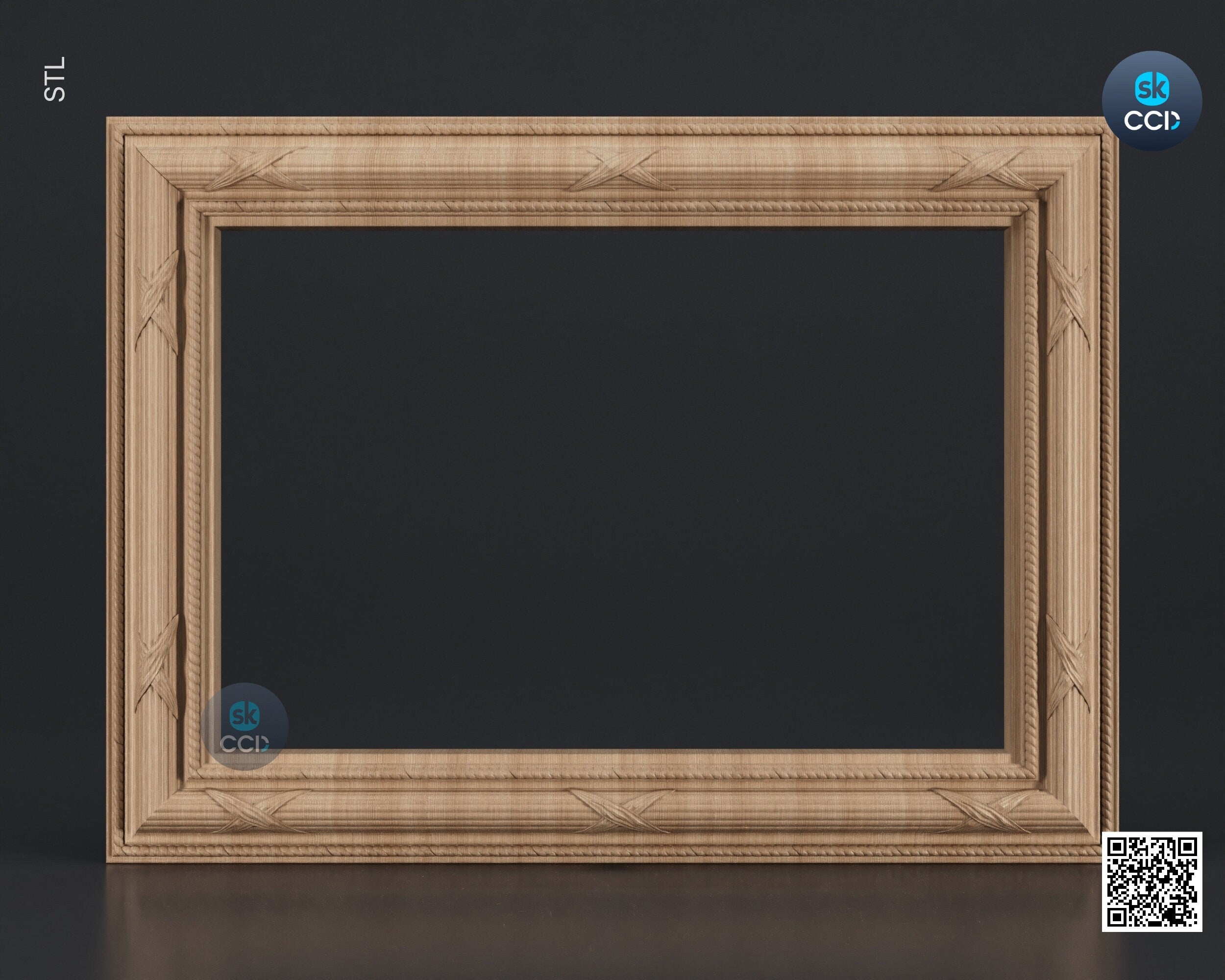Carved Frame STL 3D Model, Carvign Frame, CNC Router Carving ArtCAM File, CNC files, Wood, Art, Wall Decor SKWF10117