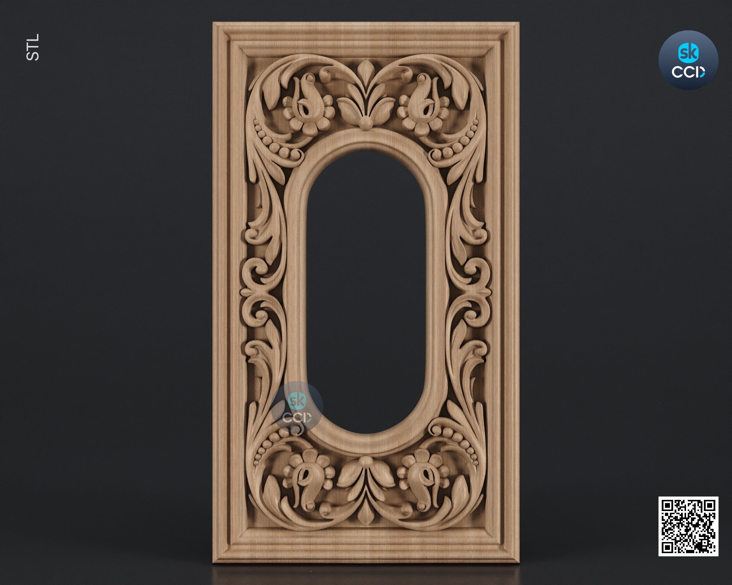 Carved Frame STL 3D Model, Carvign Frame, CNC Router Carving ArtCAM File, CNC files, Wood, Art, Wall Decor SKWF10187