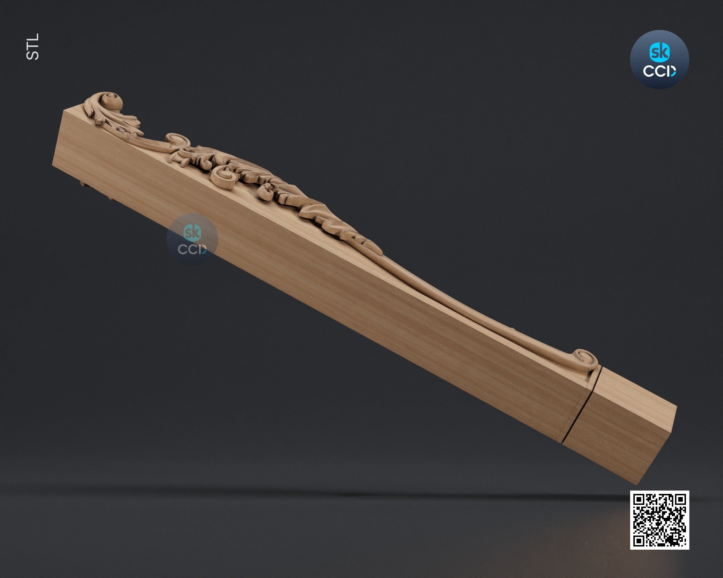 Furniture Leg 3D Model For Cnc Router, Wood Carving Digital File, Column Design, Model No. SKWL1022