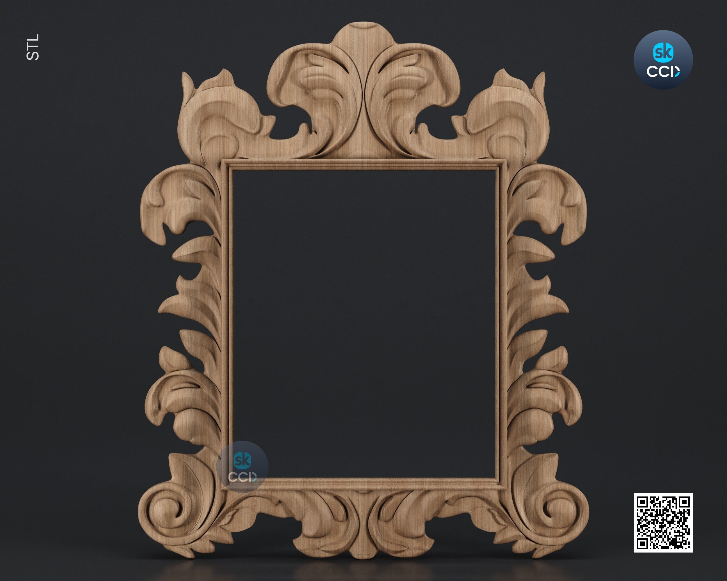 Carved Frame STL 3D Model, Carvign Frame, CNC Router Carving ArtCAM File, CNC files, Wood, Art, Wall Decor SKWF1039