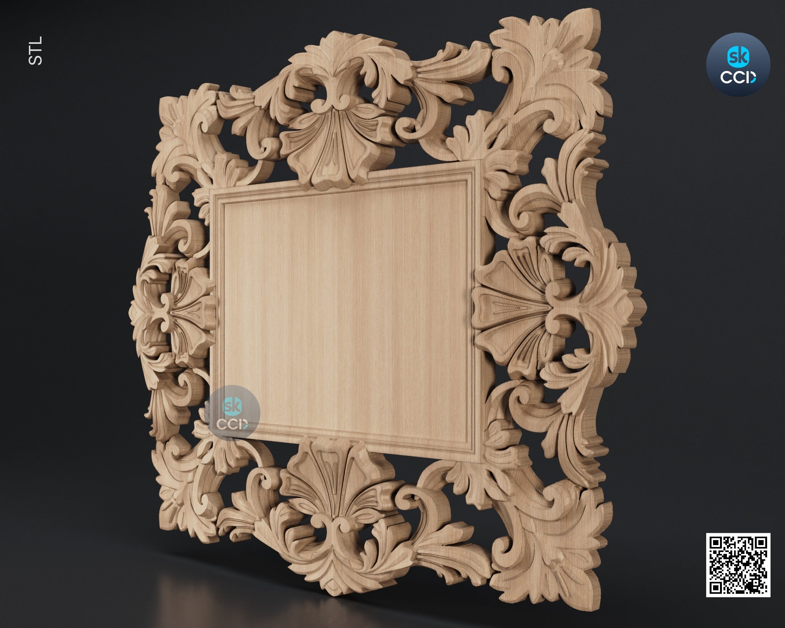 Carved Frame STL 3D Model, Carvign Frame, CNC Router Carving ArtCAM File, CNC files, Wood, Art, Wall Decor SKWF1055