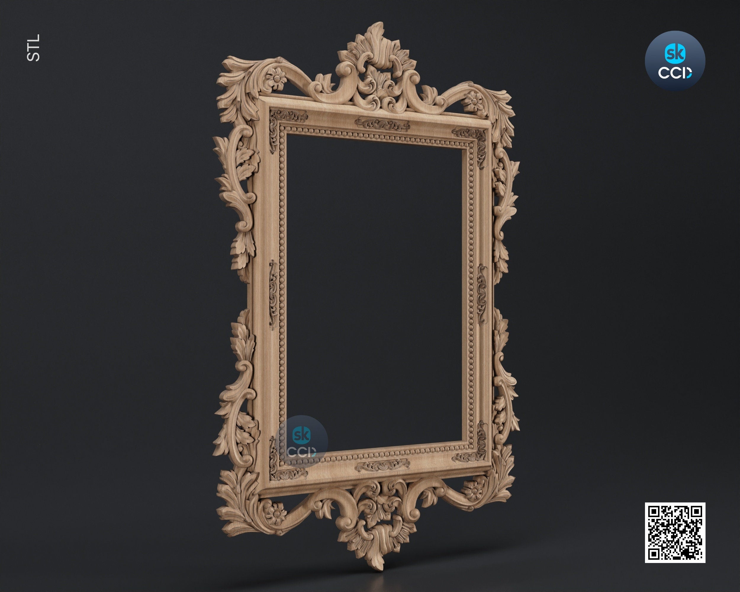 Carved Frame STL 3D Model, Carvign Frame, CNC Router Carving ArtCAM File, CNC files, Wood, Art, Wall Decor SKWF1010