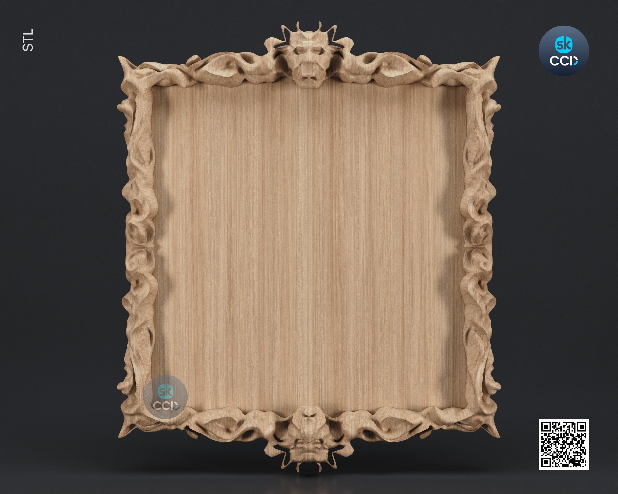 Carved Frame STL 3D Model, Carvign Frame, CNC Router Carving ArtCAM File, CNC files, Wood, Art, Wall Decor SKWF1014