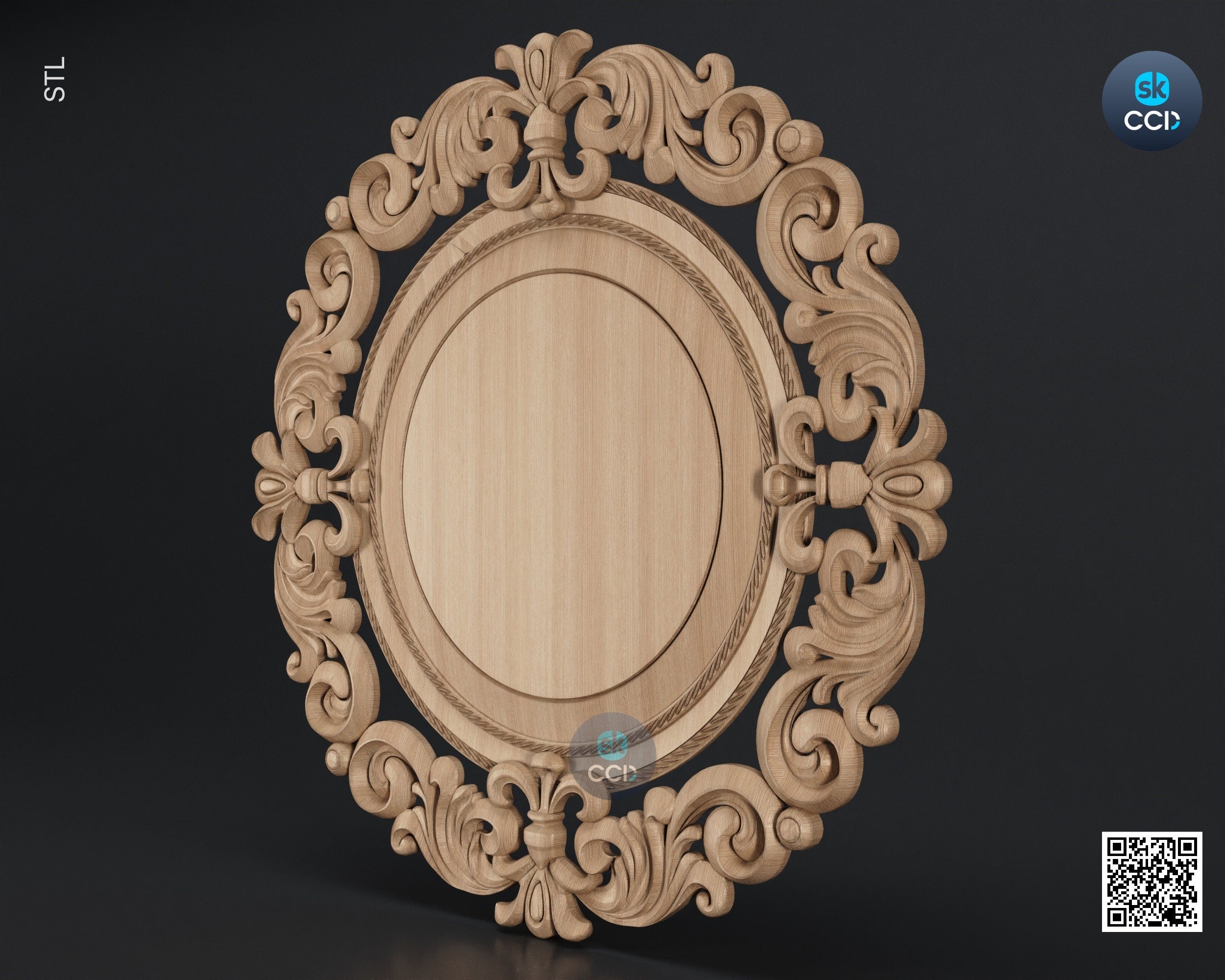 Carved Frame STL 3D Model, Carvign Frame, CNC Router Carving ArtCAM File, CNC files, Wood, Art, Wall Decor SKWF10176