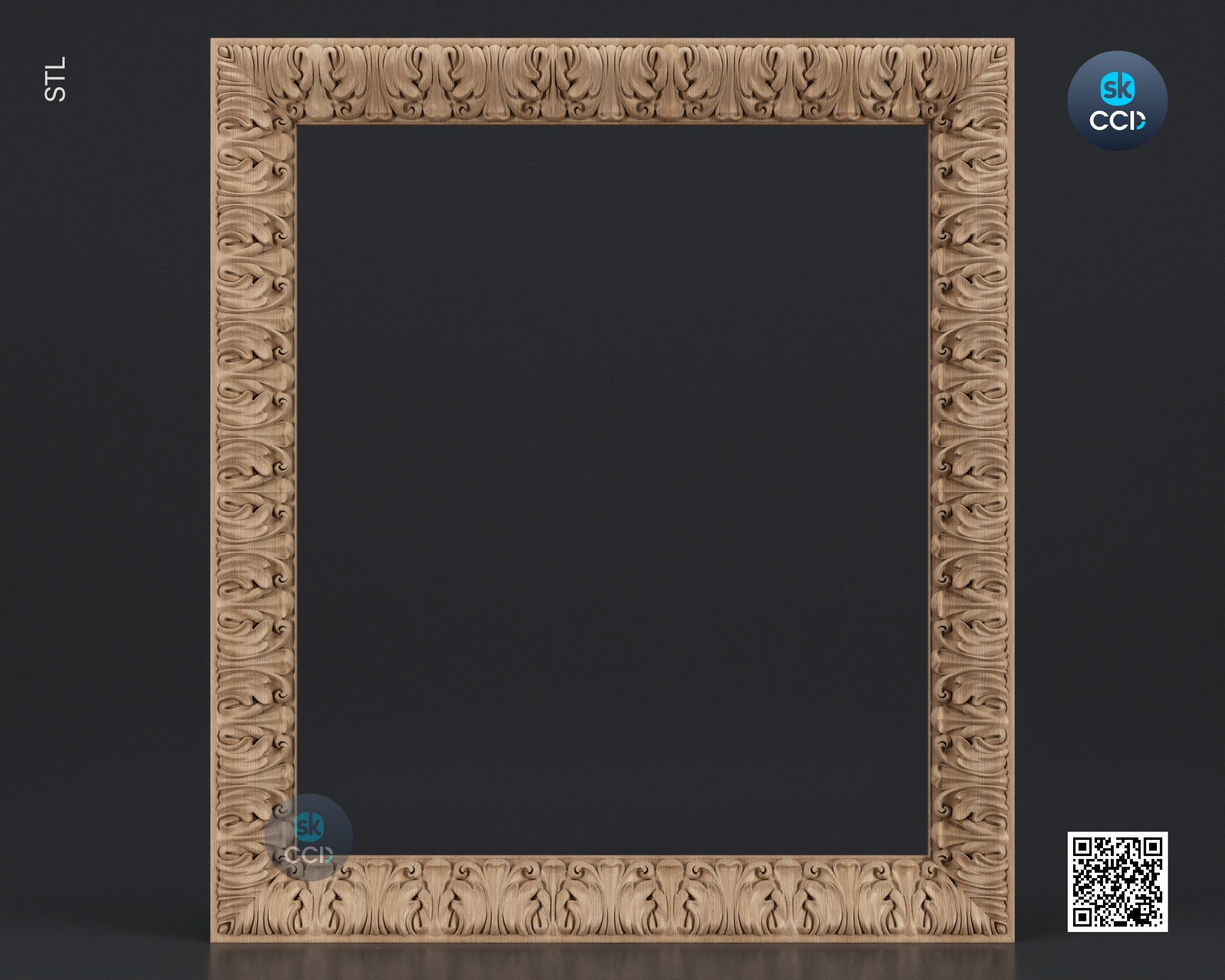 Carved Frame STL 3D Model, Carvign Frame, CNC Router Carving ArtCAM File, CNC files, Wood, Art, Wall Decor SKWF1021