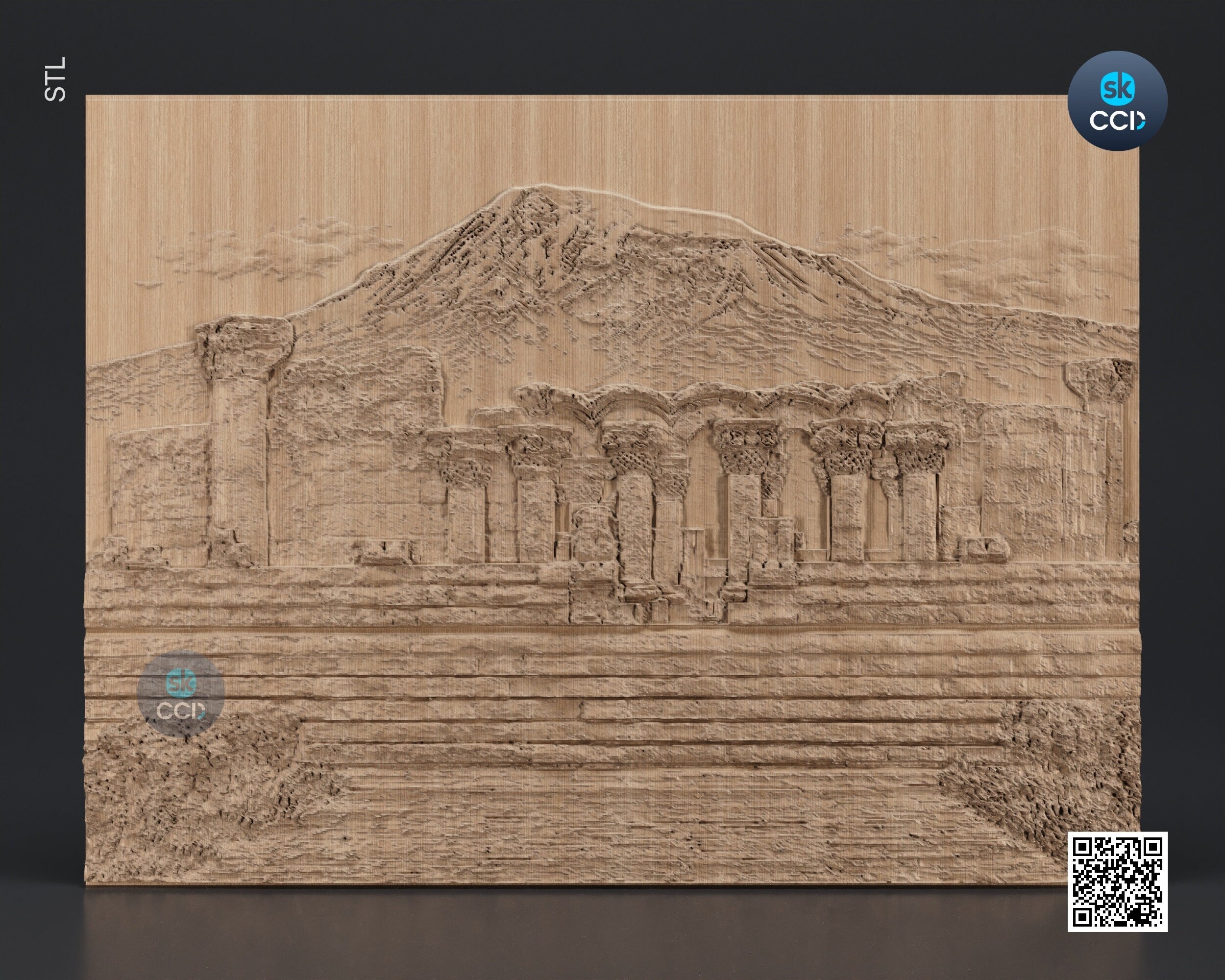 Wood Wall Art, Zvartnots STL Model, CNC Router Carving ArtCAM File, Wall Sculpture, Wood Carving, 3D Model