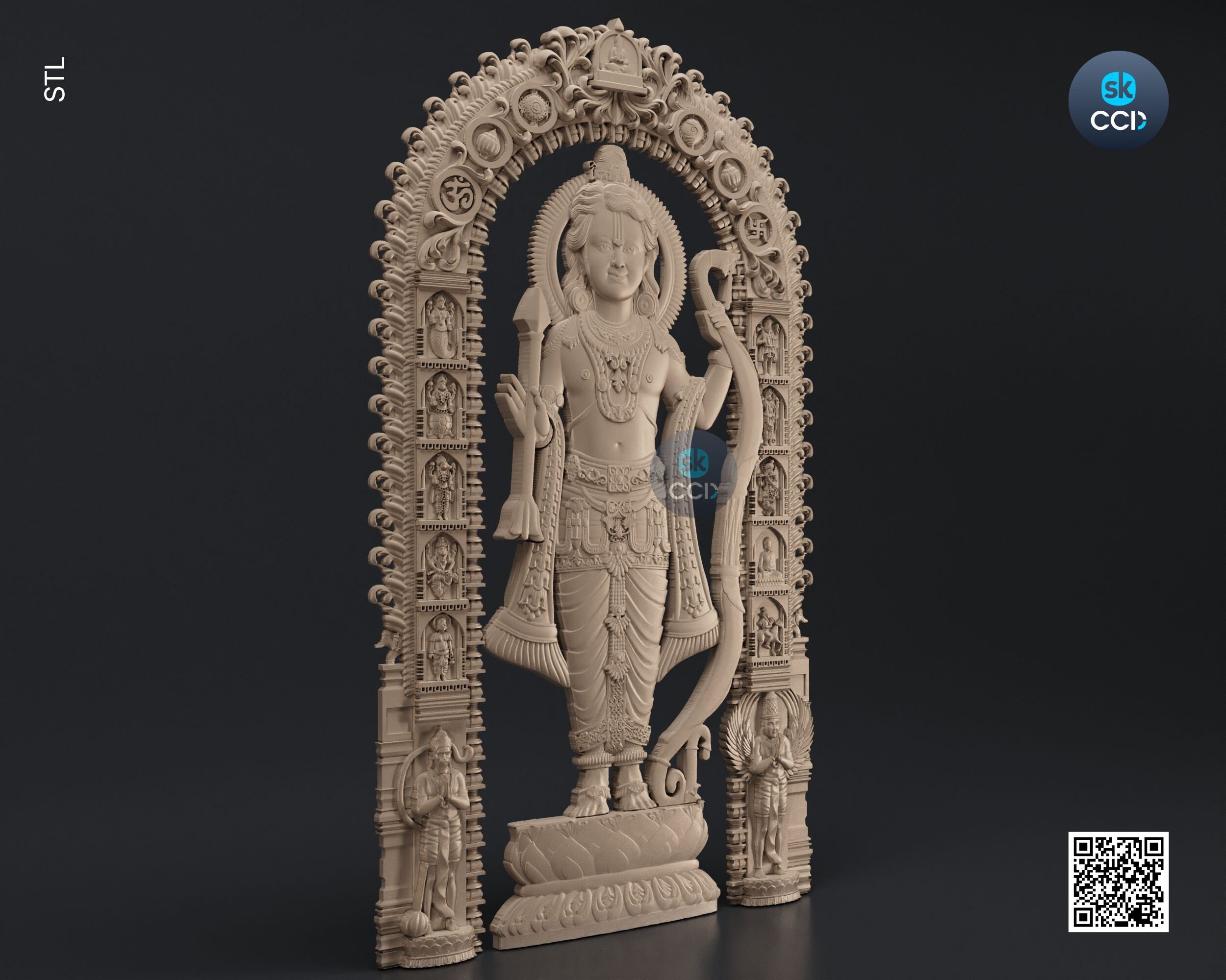 Lord Ram, Ramlala ki Murti, Ayodhya Ram Mandir 3D Model STL File Download for CNC and 3D Printing Instant Download File