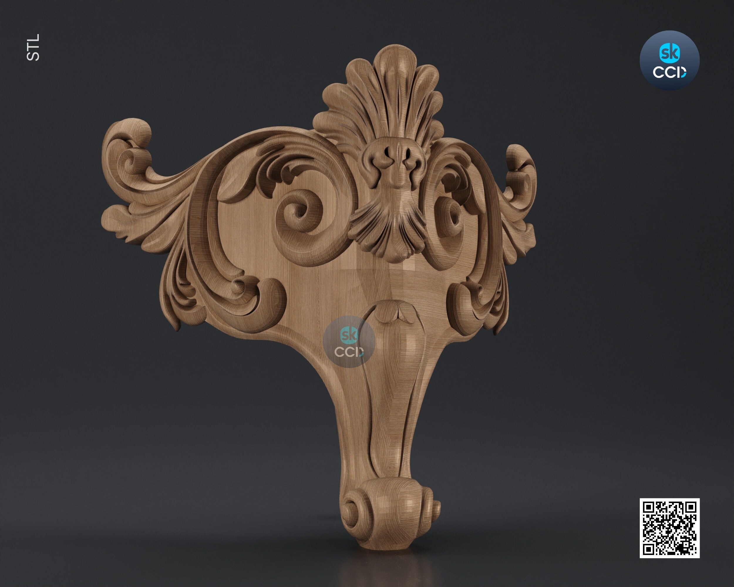 Furniture Leg 3D Model For Cnc Router, Wood Carving Digital File, Column Design, Model No. SKWL1009