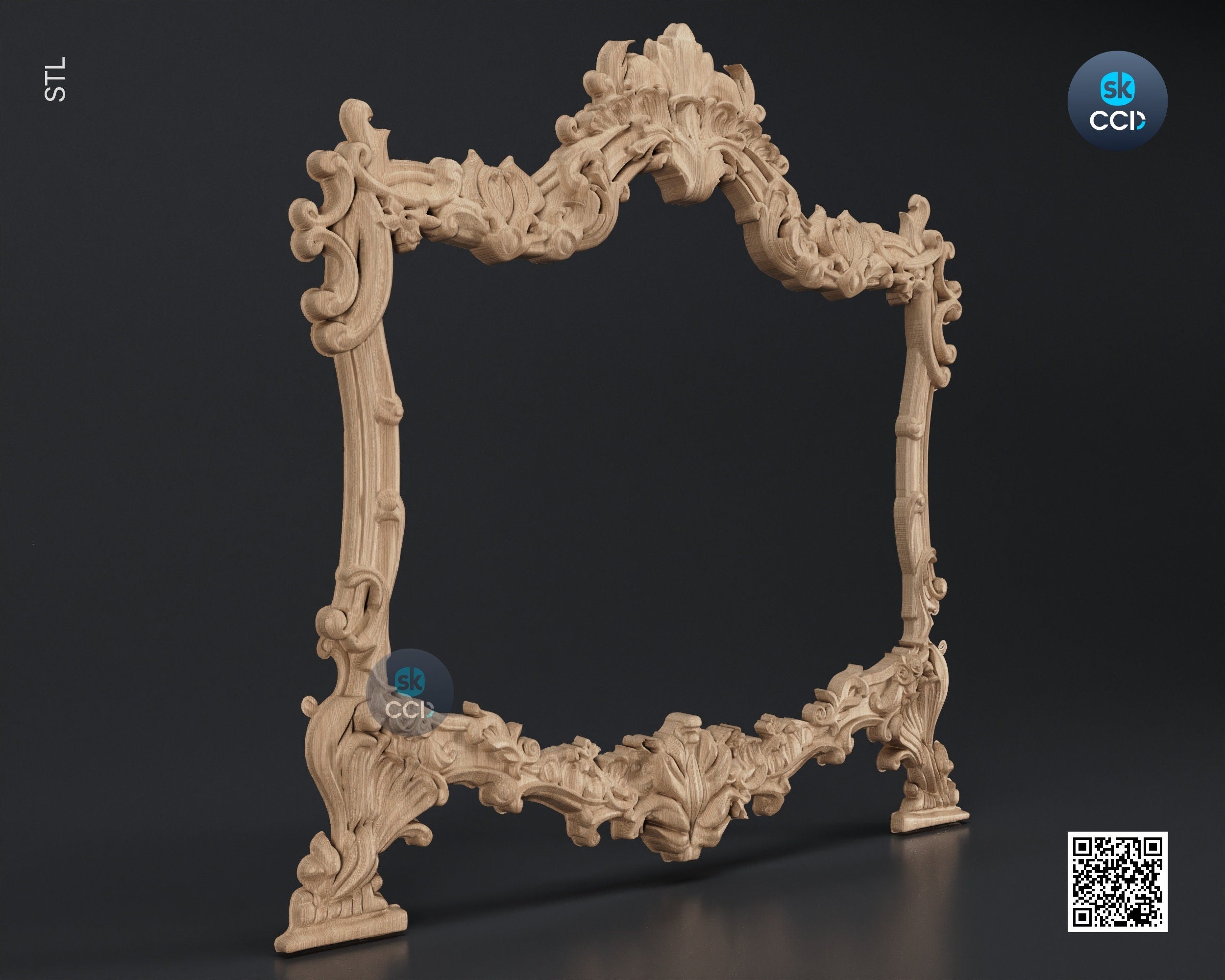 Carved Frame STL 3D Model, Carvign Frame, CNC Router Carving ArtCAM File, CNC files, Wood, Art, Wall Decor SKWF1024